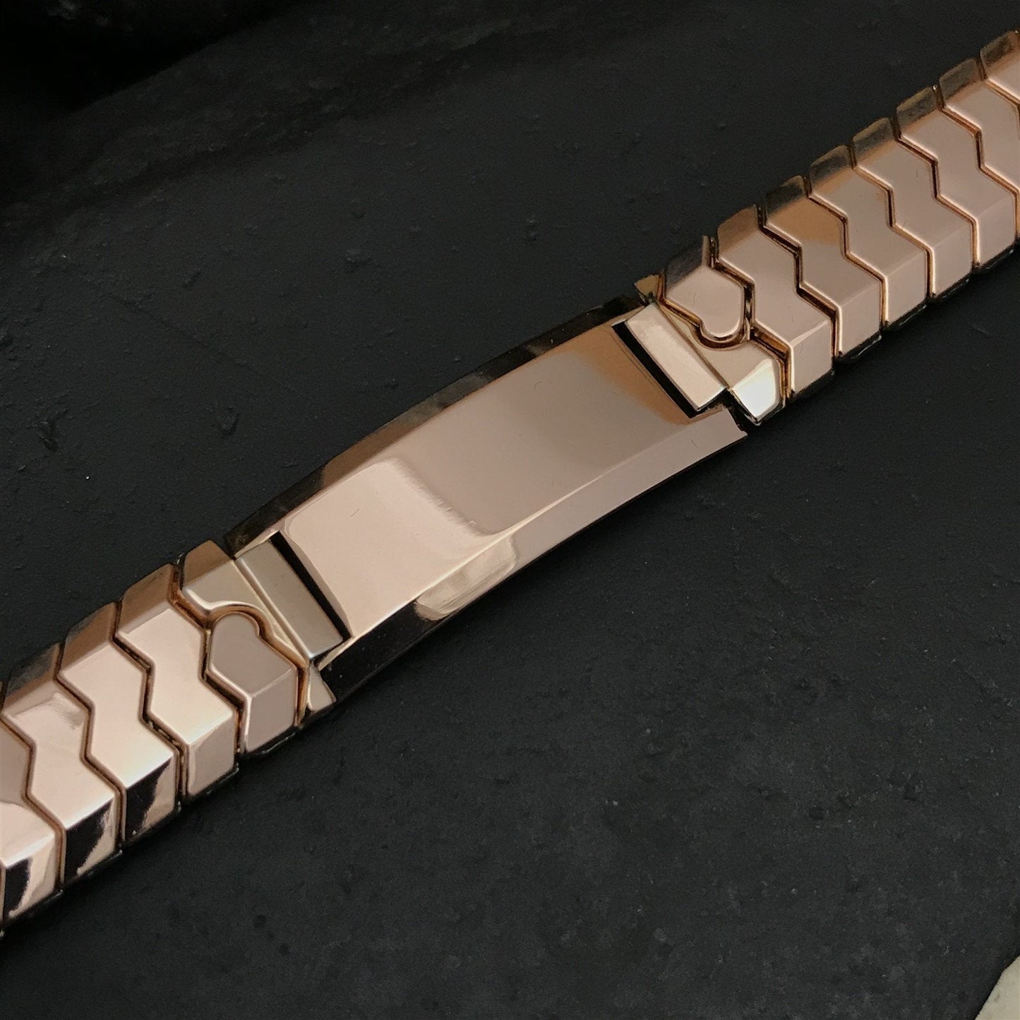 1948 Speidel 10k Rose Gold-Filled Golden Knight Ident nos Vintage Watch Band