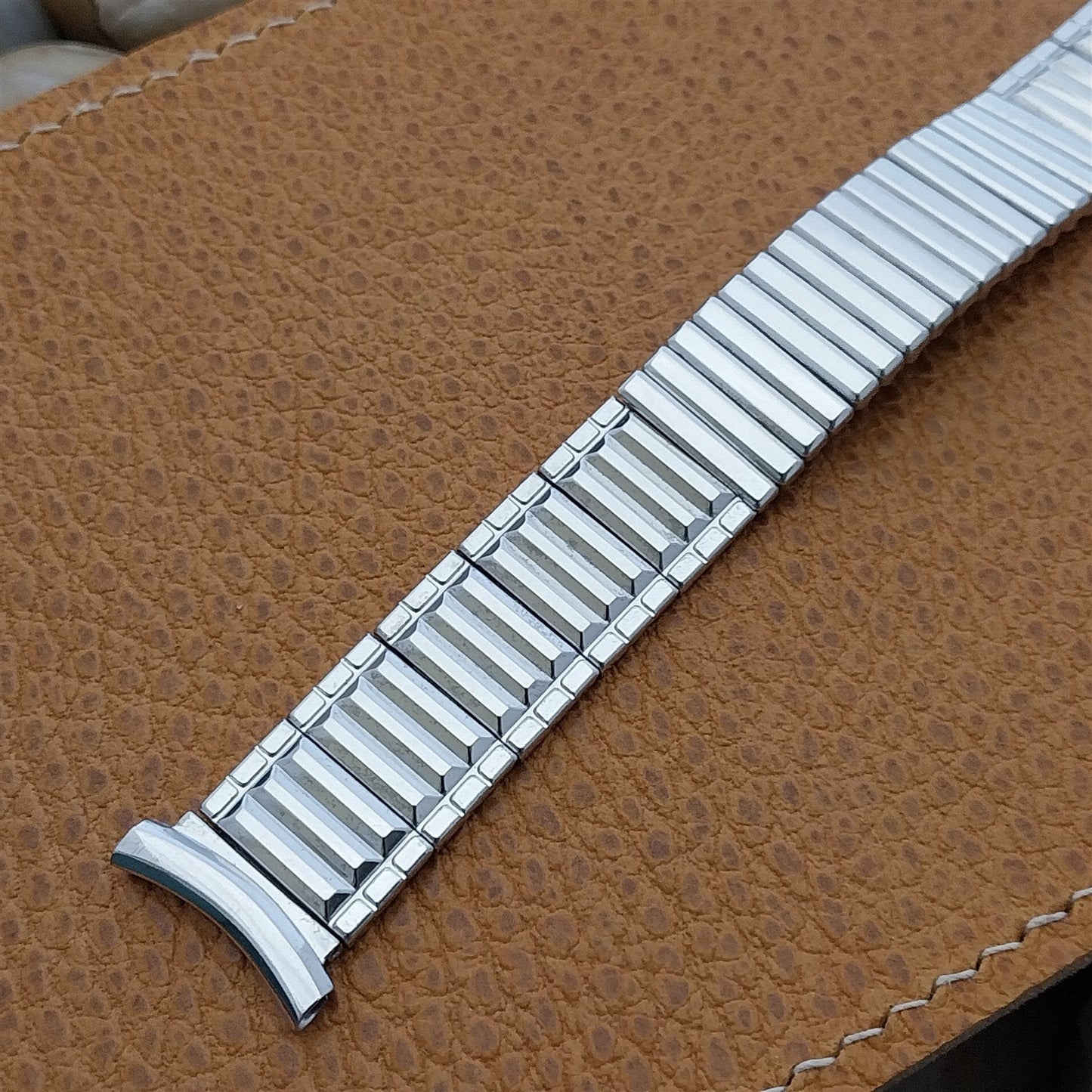 1957 10k White Gold-Filled Speidel 19mm 18mm Long nos Vintage Watch Band