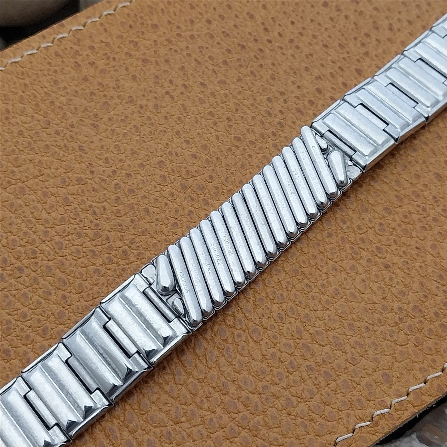 1957 10k White Gold-Filled Speidel 19mm 18mm Long nos Vintage Watch Band