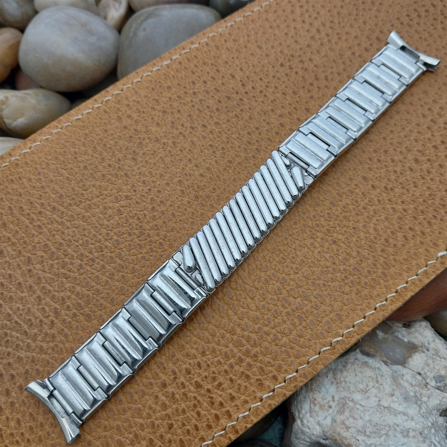 1957 10k White Gold-Filled Speidel 19mm 18mm Long nos Vintage Watch Band