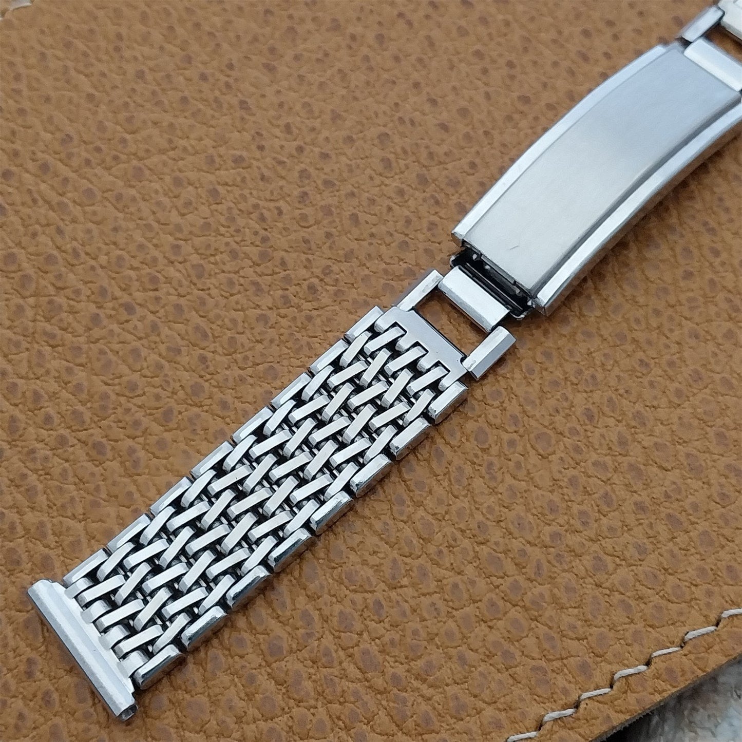 5/8 16mm Rare 12k White Gold-Filled Classic Bretton USA 1940s Vintage Watch Band