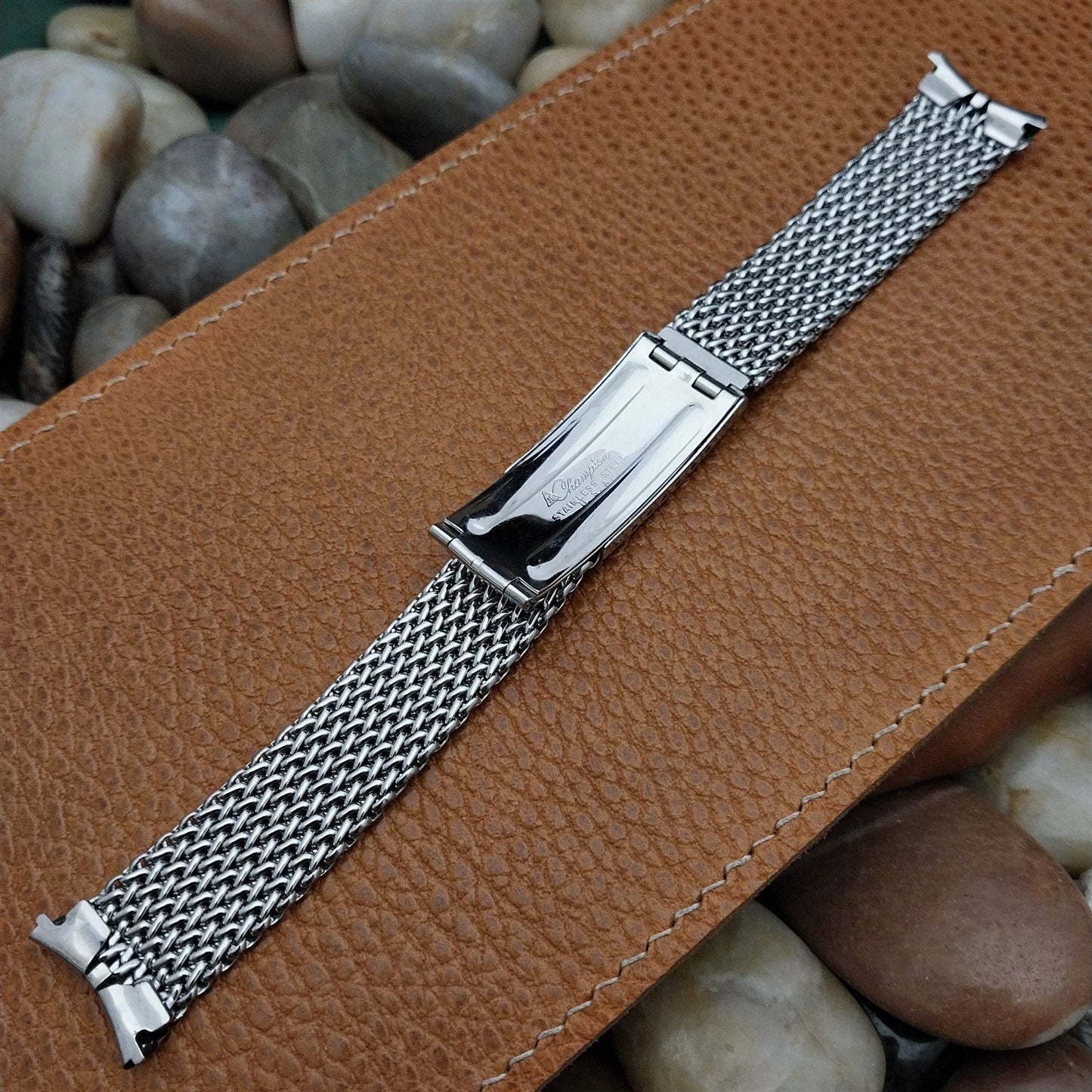 JB Champion USA Stainless Steel Mesh mint nos 1960s 19mm Vintage Watch Band