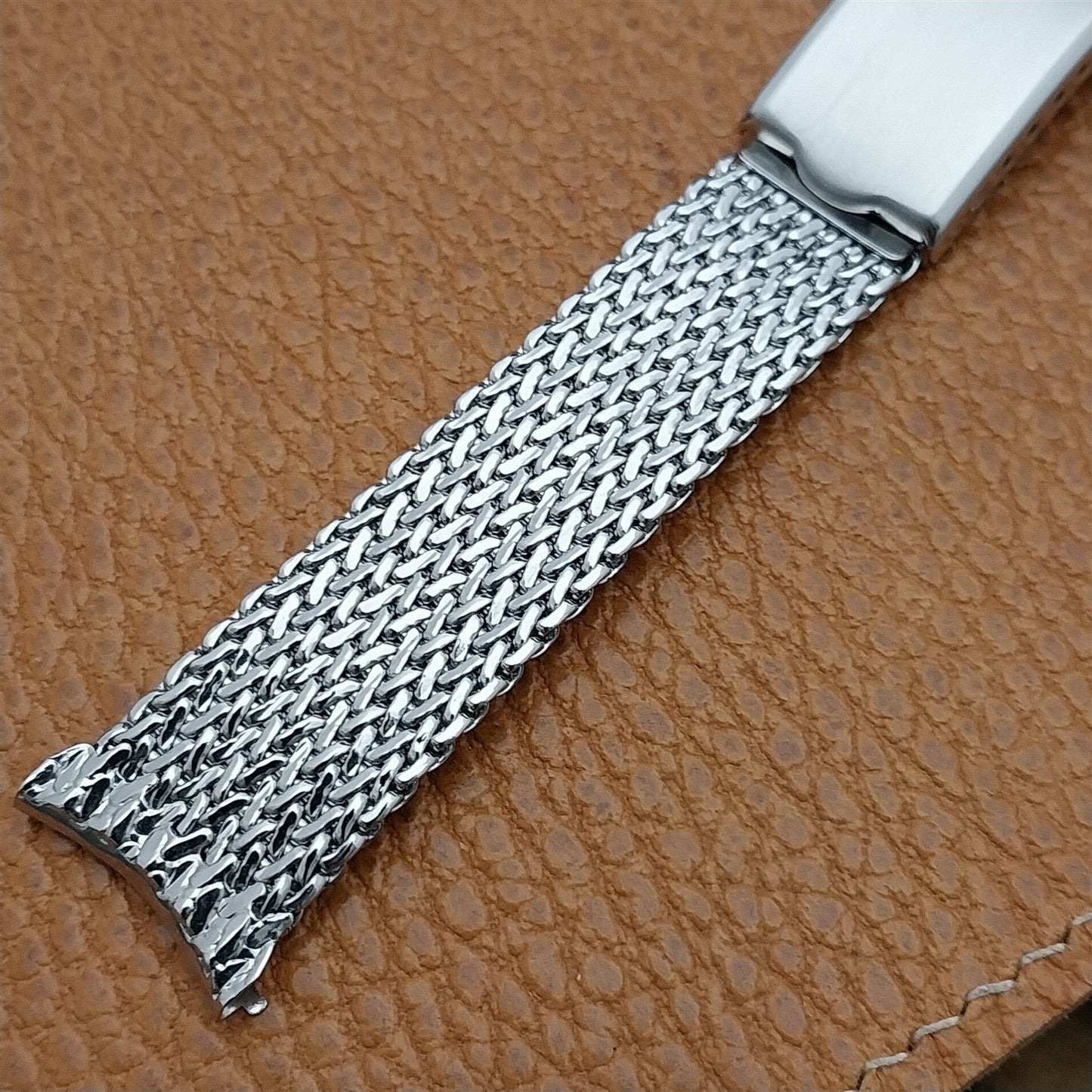 19mm Stainless Steel Mesh JB Champion Long nos Classic 1960s Vintage Watch Band