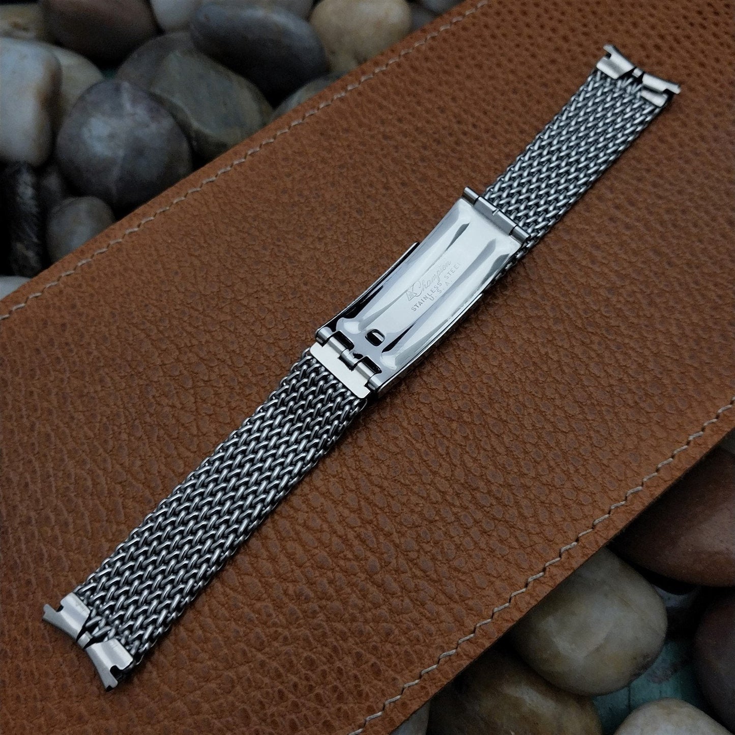 rare 17.2mm Stainless Steel Mesh JB Champion Classic 1960s Vintage Watch Band