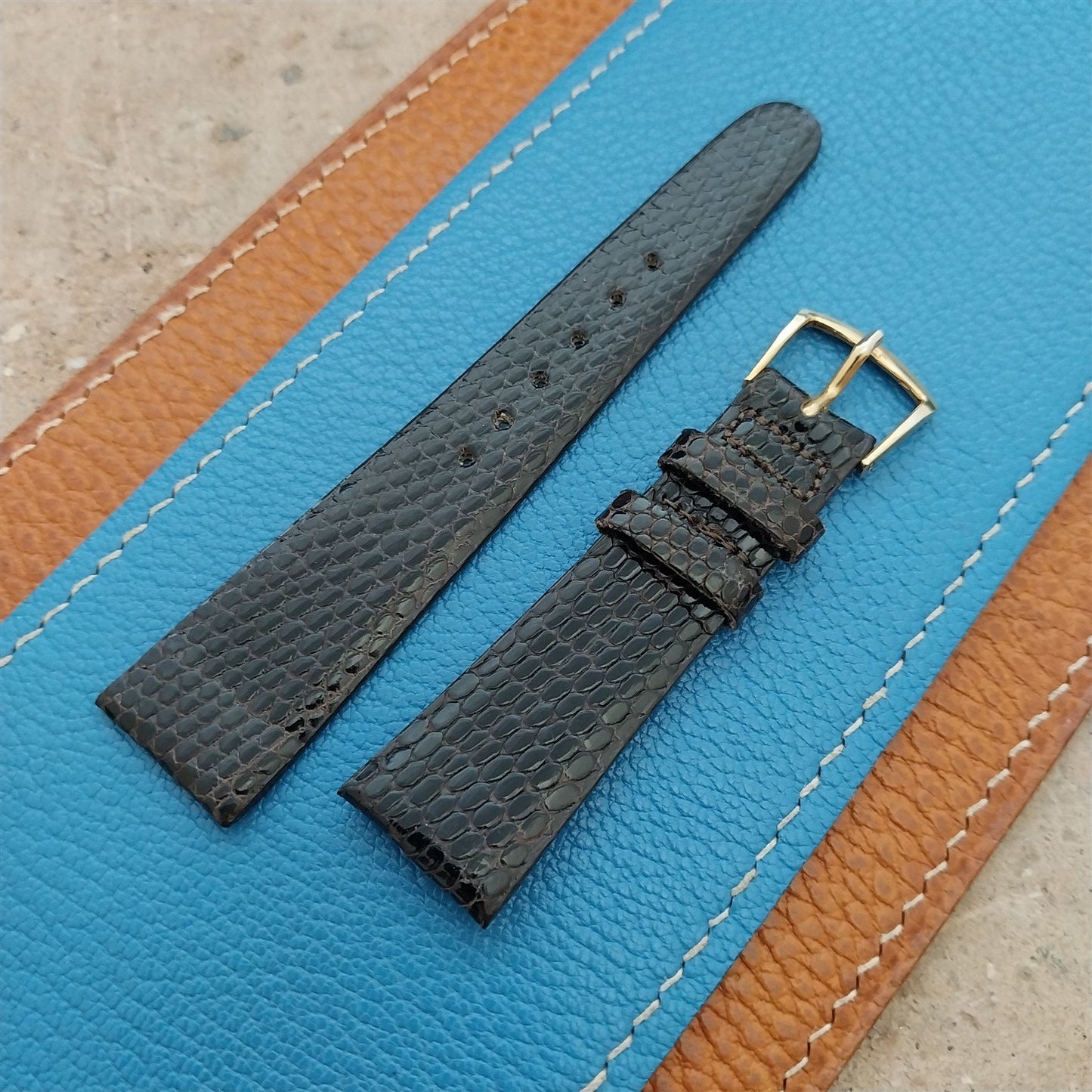 18mm Mormac Short Lizard NOS 1970s Vintage Watch Strap