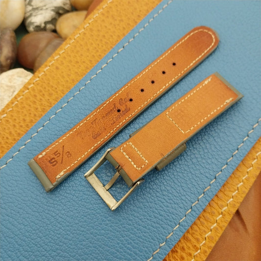 1950s 5/8" Mormac Short Old-Stock Gray Cowhide Leather Strap Vintage Watch Band