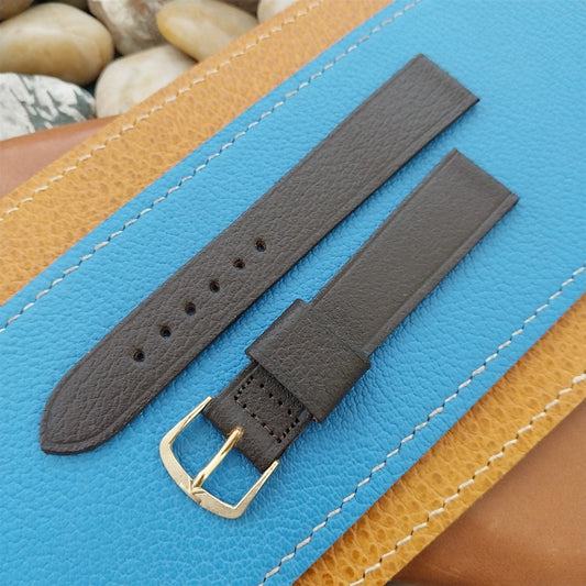 1960s Vintage 17.2mm Kalbe USA Classic Tapered Saddle Leather Unused Watch Band