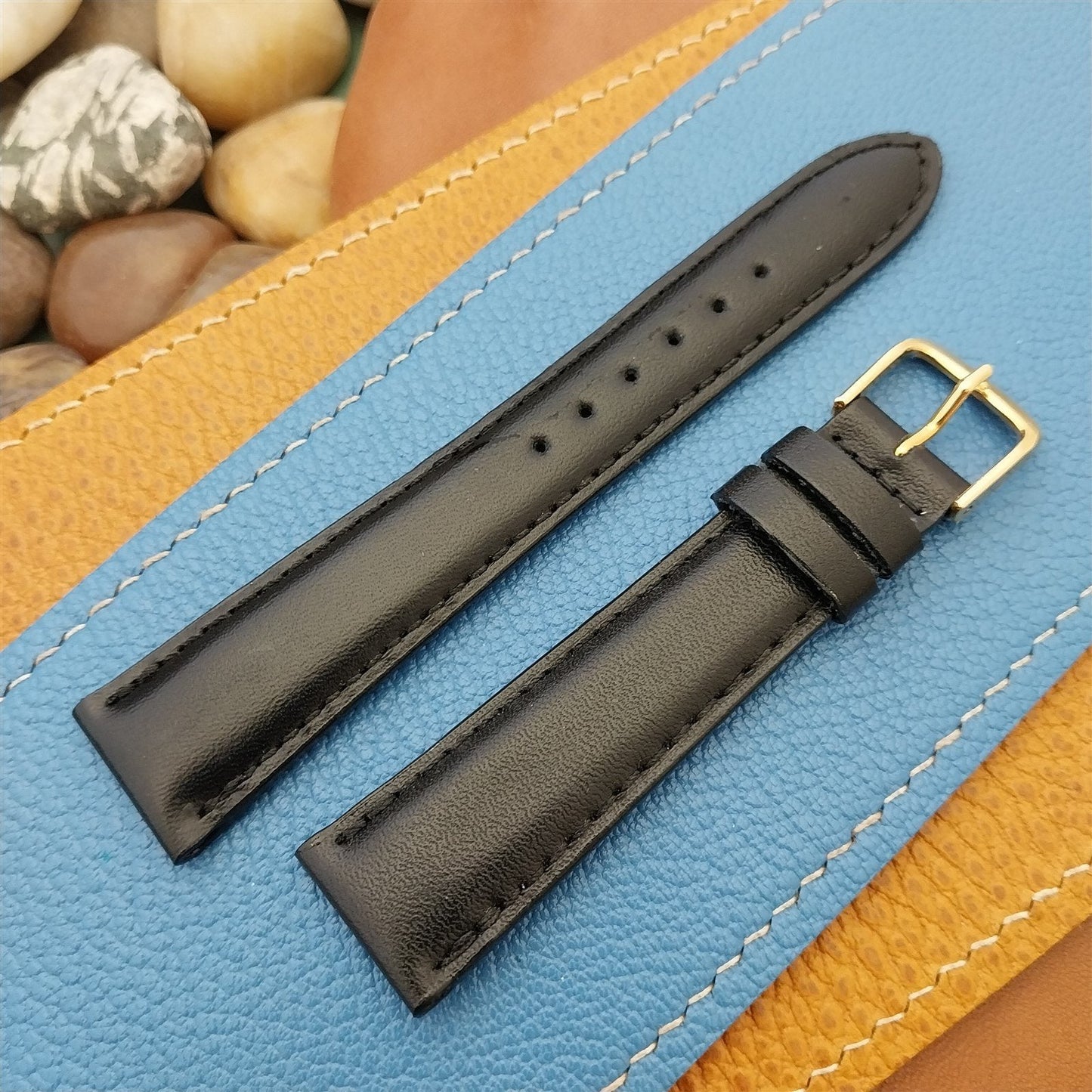 19mm Vintage Watch Band USA Made Classic Unused Old-Stock Leather Strap