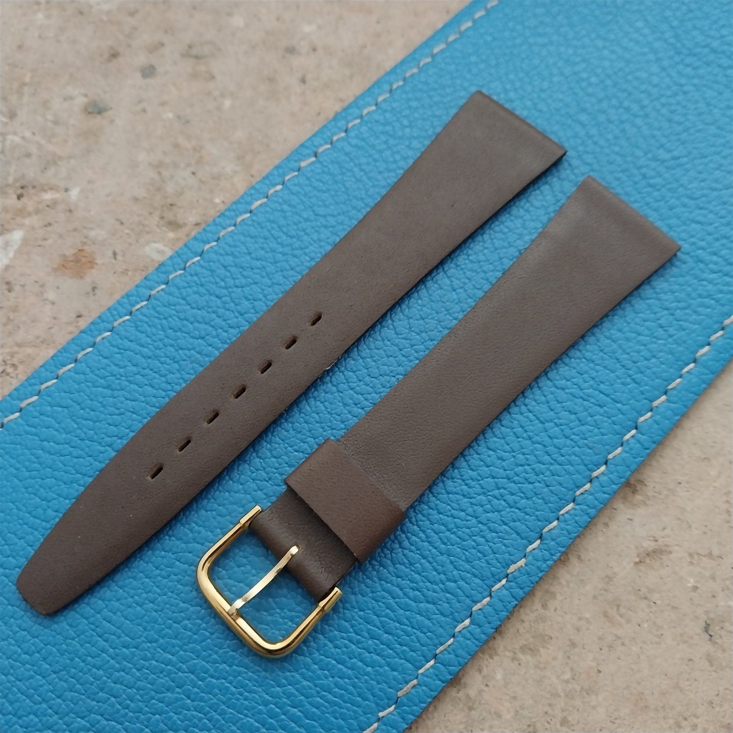 3/4" Hadley Roma France Tapered Leather Old-Stock Unused Vintage Watch Band