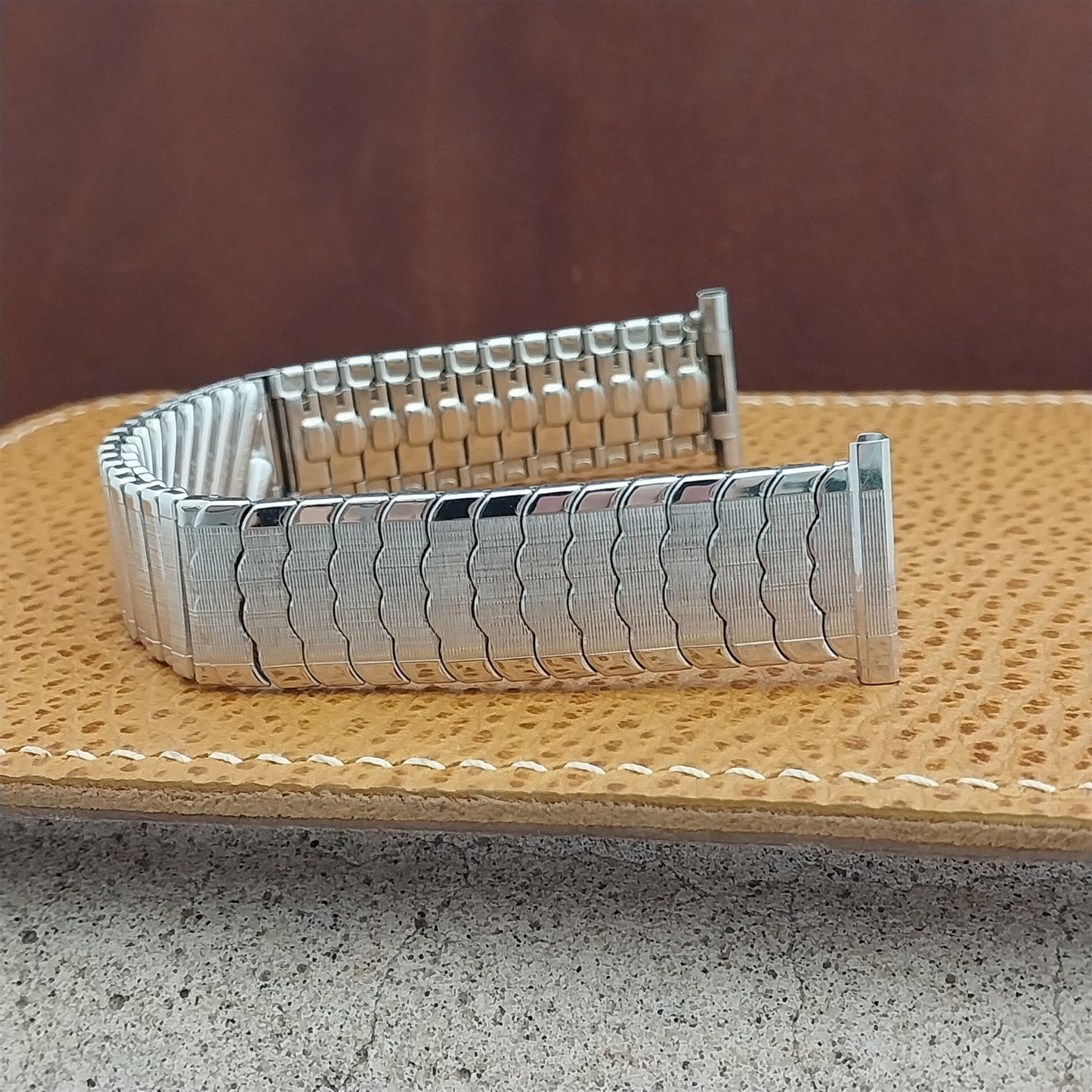 1959 10k White Gold-Filled Speidel Florentine Riptide nos Vintage Watch Band