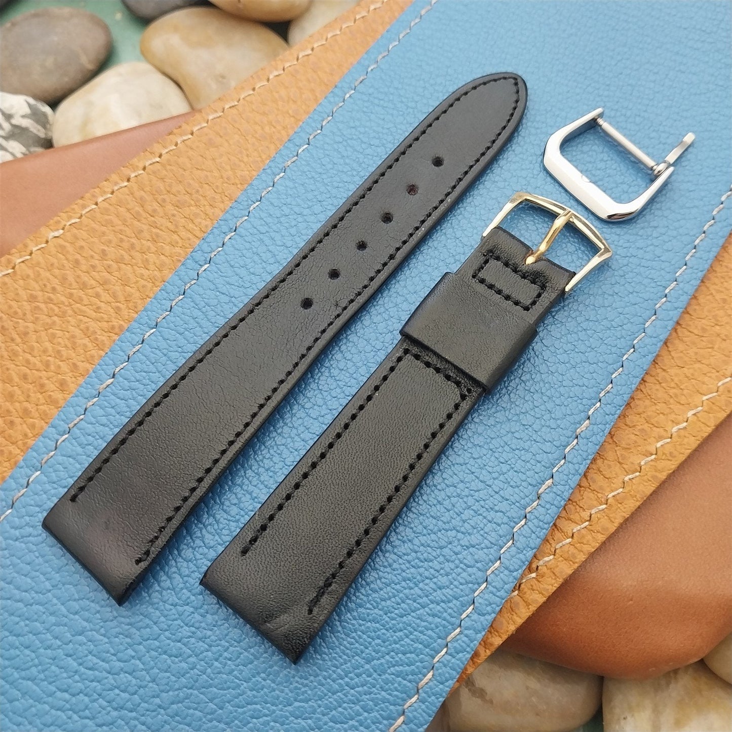 Vintage 19mm Mormac Tapered Norwegian Calf Classic Leather nos 1960s Watch Band