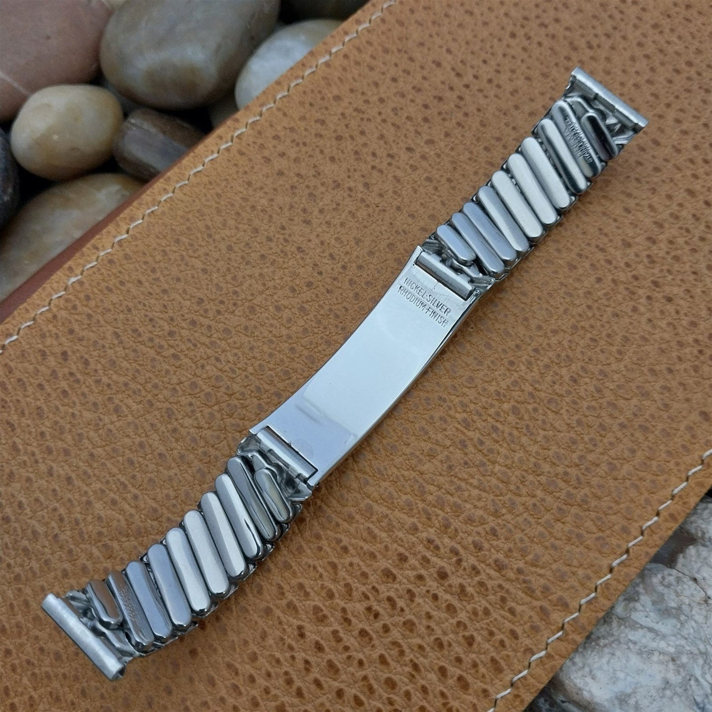 1950s Vintage Watch Band 5/8" Drema Stainless Steel & Rhodium ID Tag Old-Stock