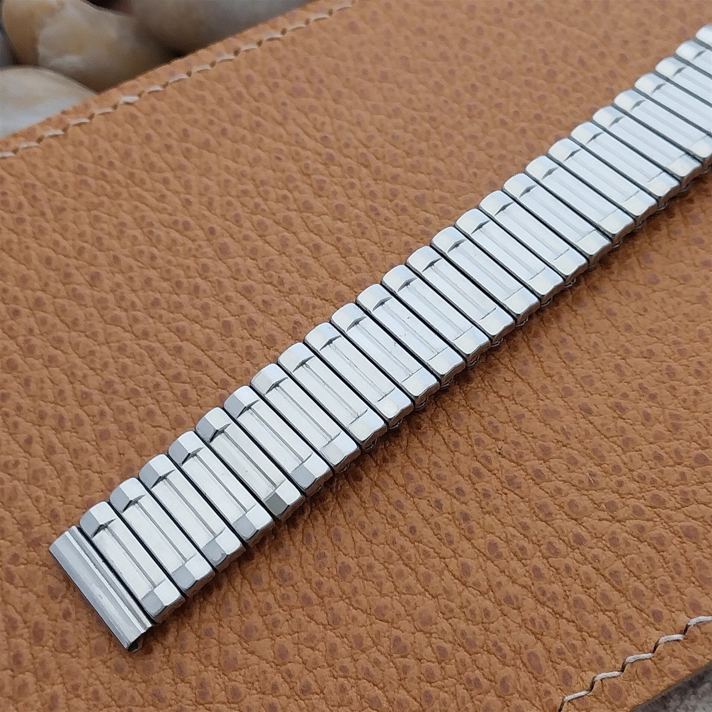 16mm 1960s Vintage Watch Band 5/8" Lenox Stainless Steel nos Old-Stock Expansion