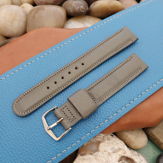 5/8" Mormac USA Old-Stock Grey Leather Strap 1950s Vintage Watch Band