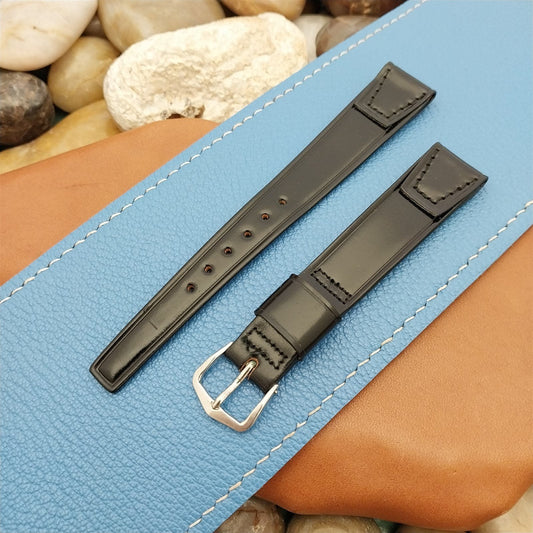 Vintage 16mm Black Shell Cordovan New Old Kreisler Classic nos 1950s Watch Band