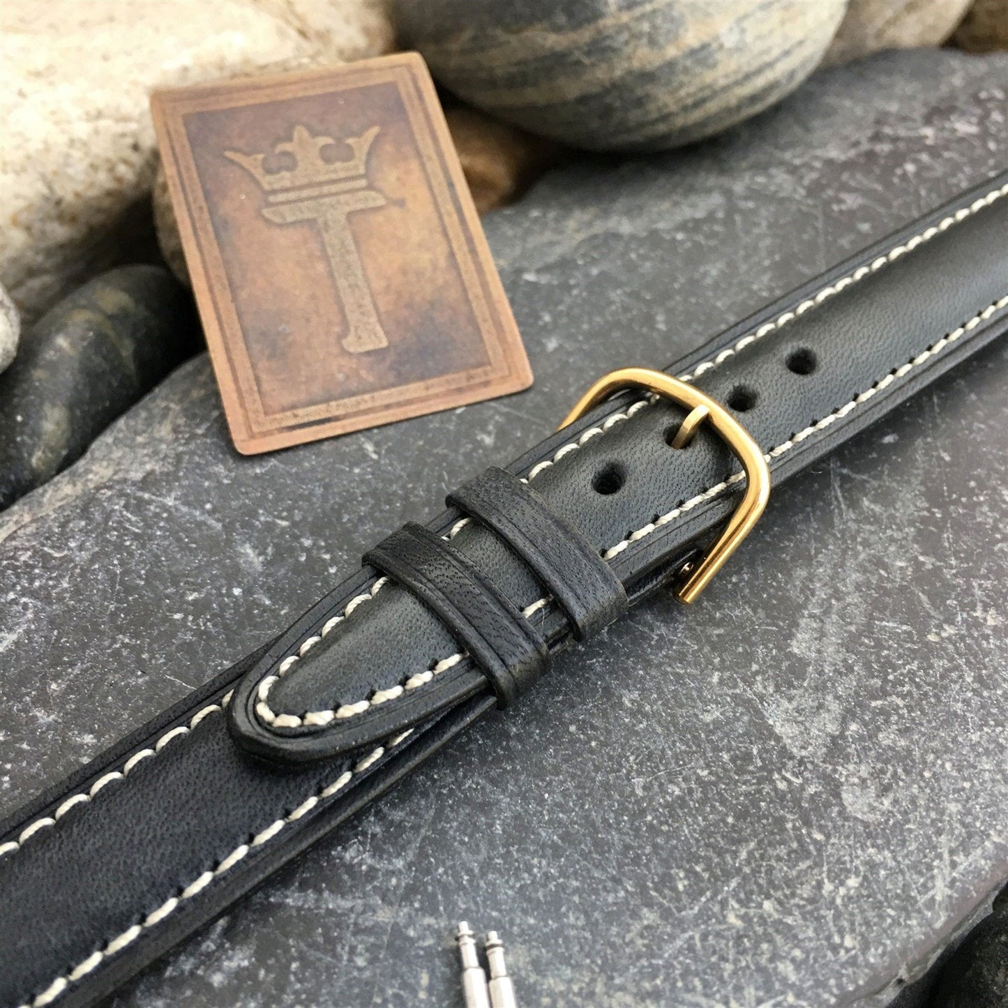 5/8" Hadley Roma Italy Old-Stock Leather nos Vintage Watch Band