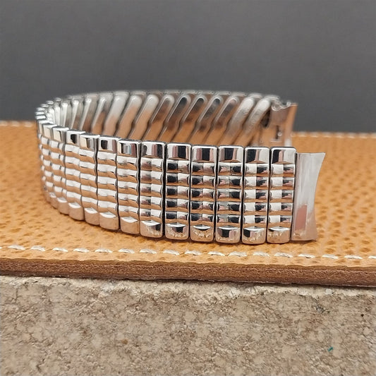 Vintage Rice Beads Wide Scissor-Expansion 16mm Stainless Steel Unused Watch Band