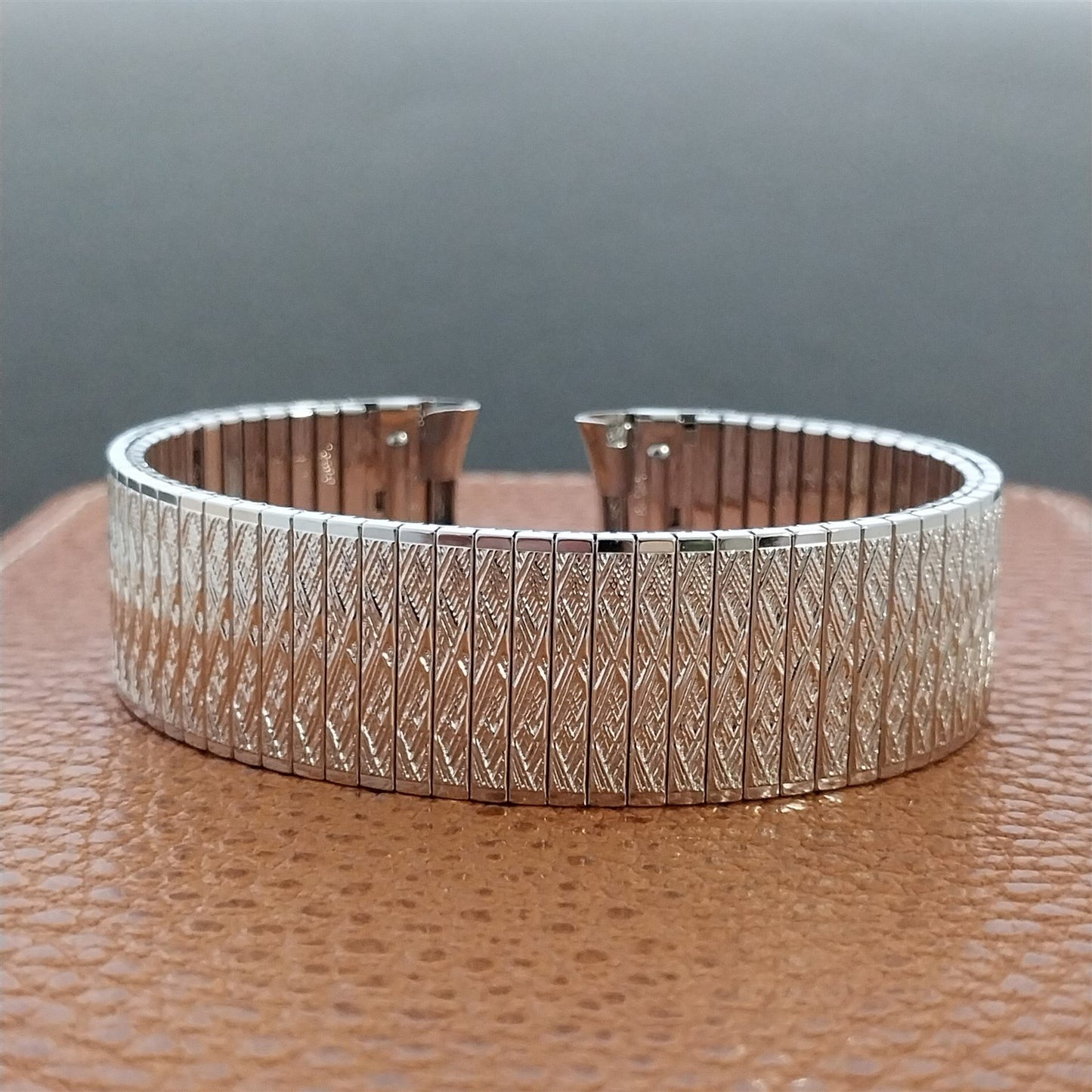 Vintage 17.2mm Long White Gold-Filled Speidel Thinline nos 1970s Watch Band