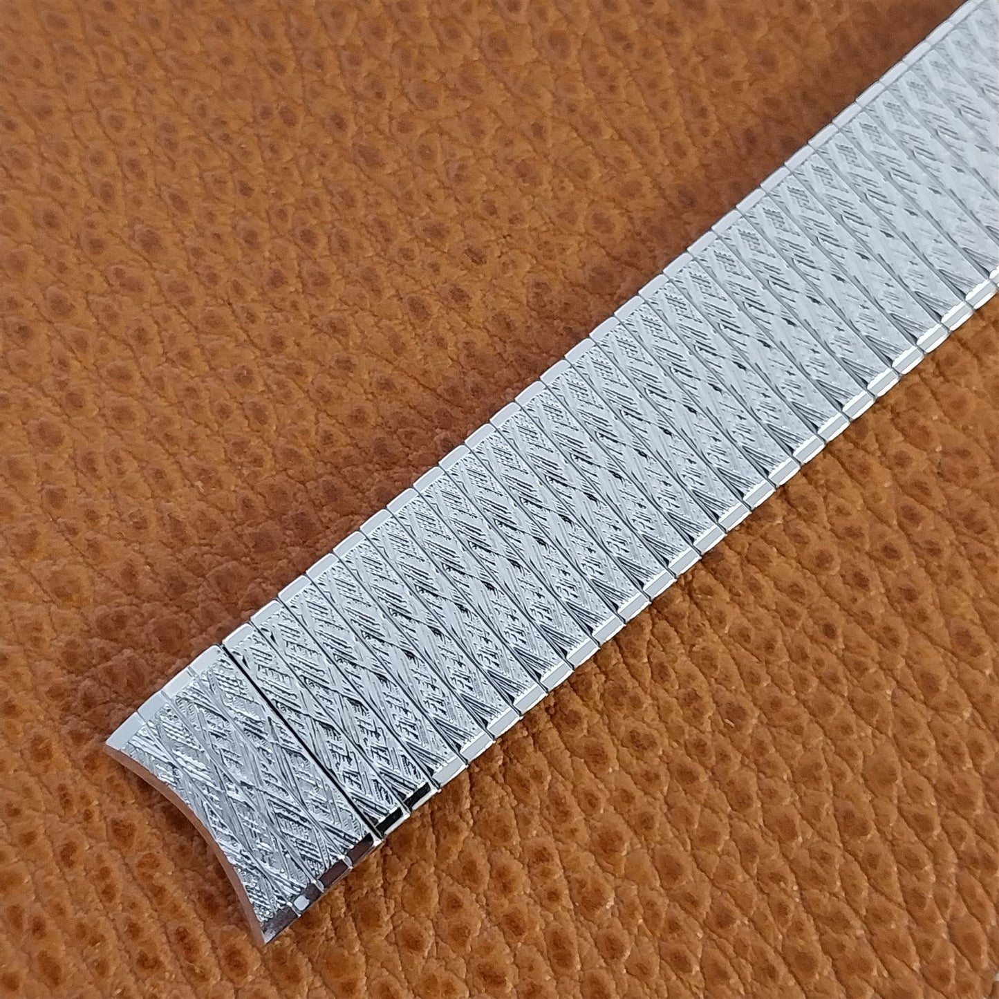 Vintage 17.2mm Long White Gold-Filled Speidel Thinline nos 1970s Watch Band