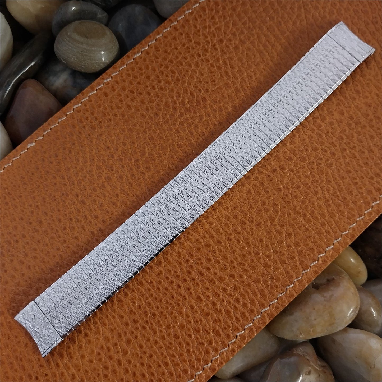 Vintage 17.2mm Long White Gold-Filled Speidel Thinline nos 1970s Watch Band