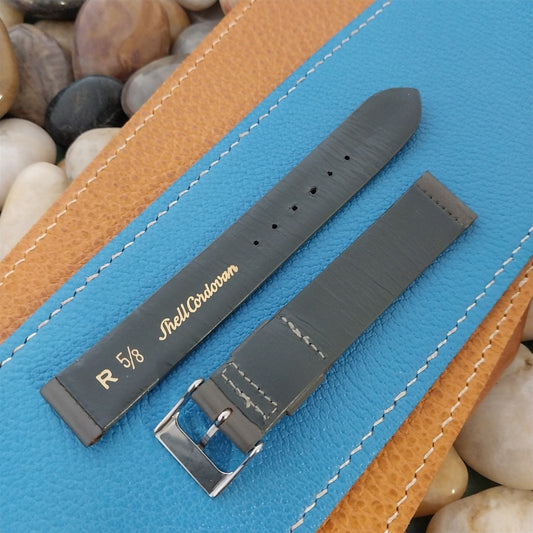 Mormac Gray Shell Cordovan 16mm nos Unused 1960s Vintage Watch Band