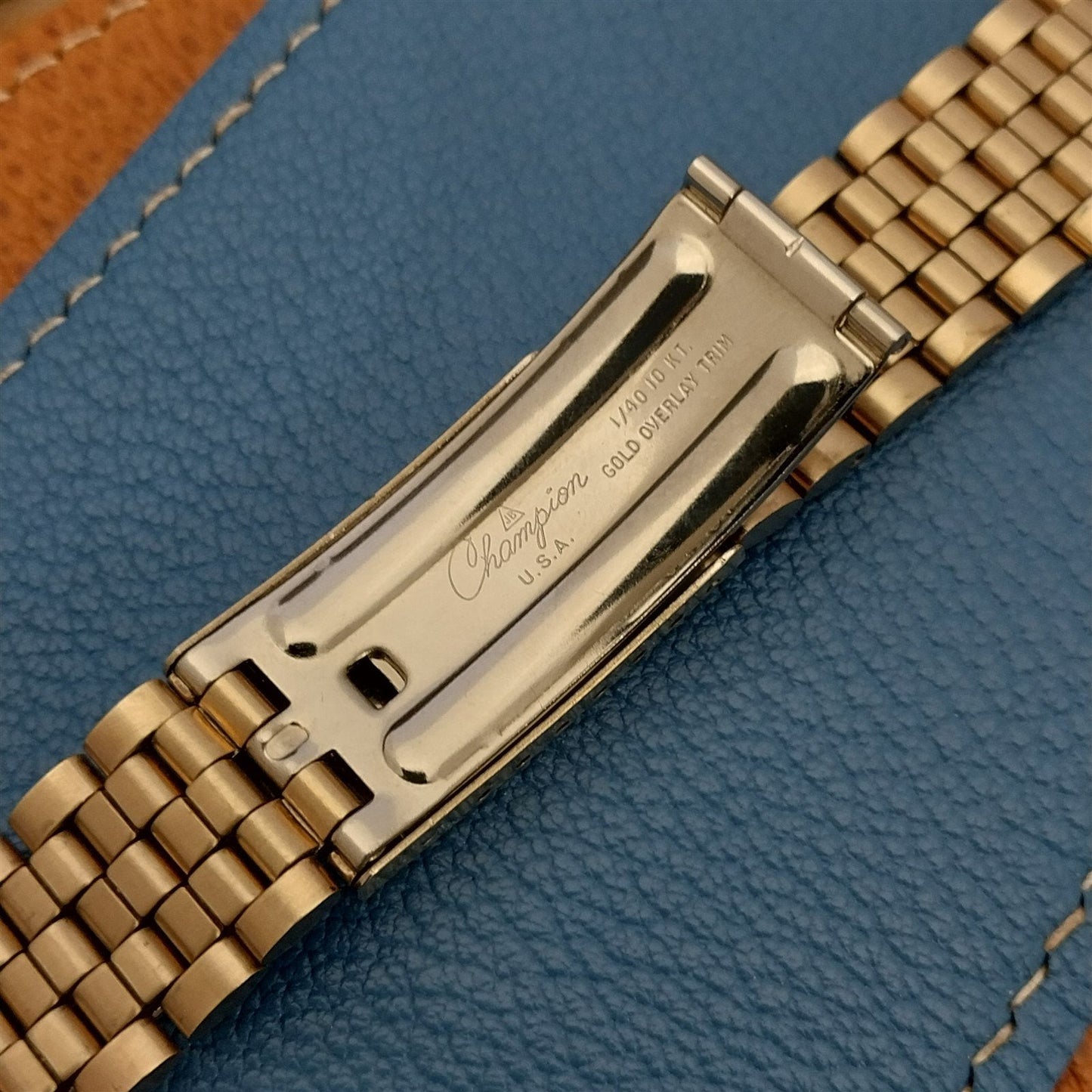 17.2mm 10K Gold-Filled JB Champion Brick Link nos Vintage Watch Band