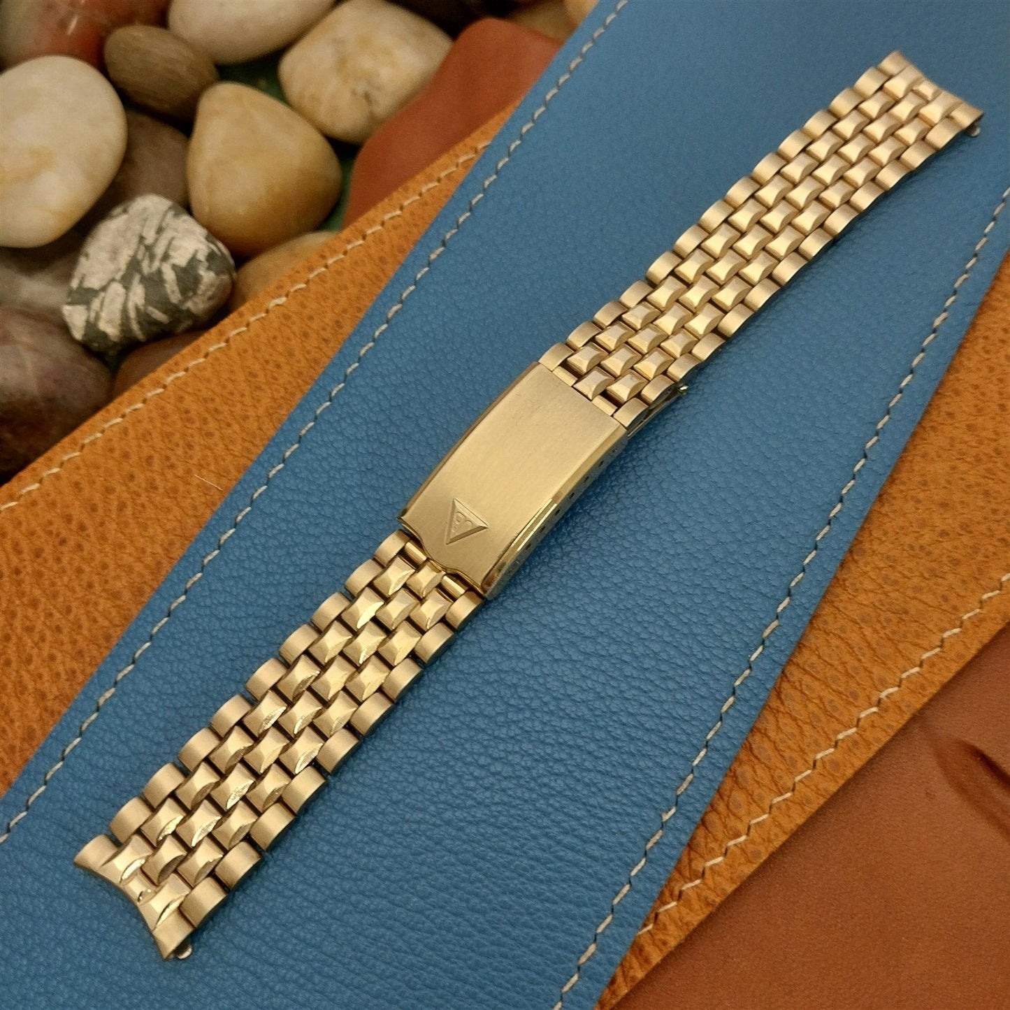 17.2mm 10K Gold-Filled JB Champion Brick Link nos Vintage Watch Band