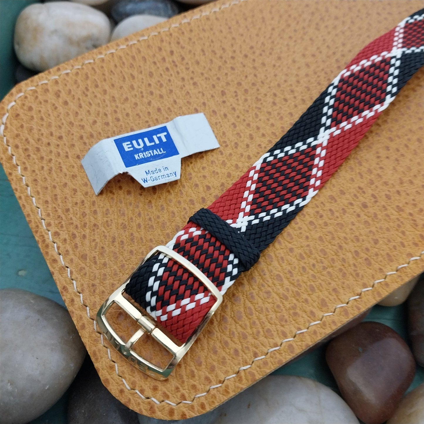 Vintage 18mm Braided Perlon Argyle Classic 1960s Single Pass Unused Watch Strap