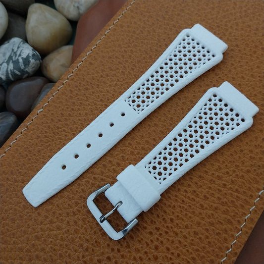 20mm White Diver Strap & Acier Buckle Swiss 1960s-1970s Vintage Watch Band