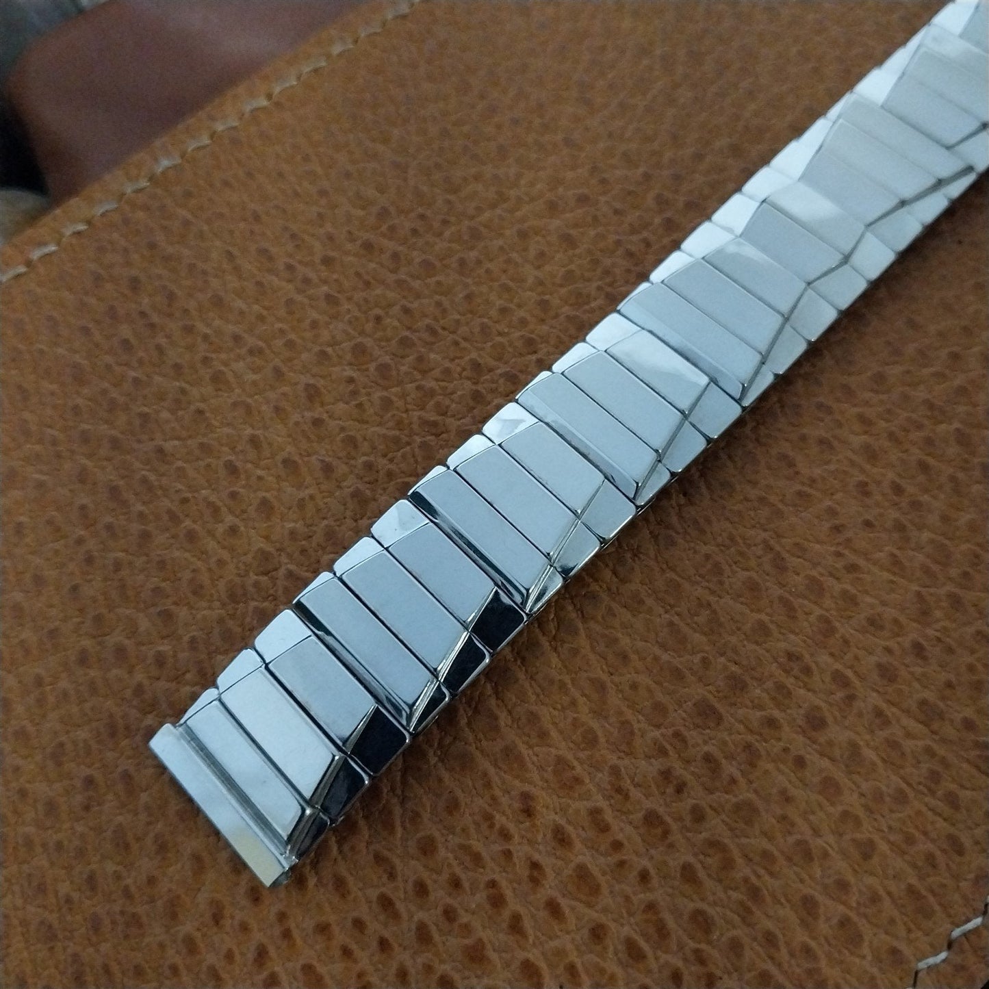 5/8" 1953 10K White Gold-Filled Flex-Let Expansion nos Unused Vintage Watch Band