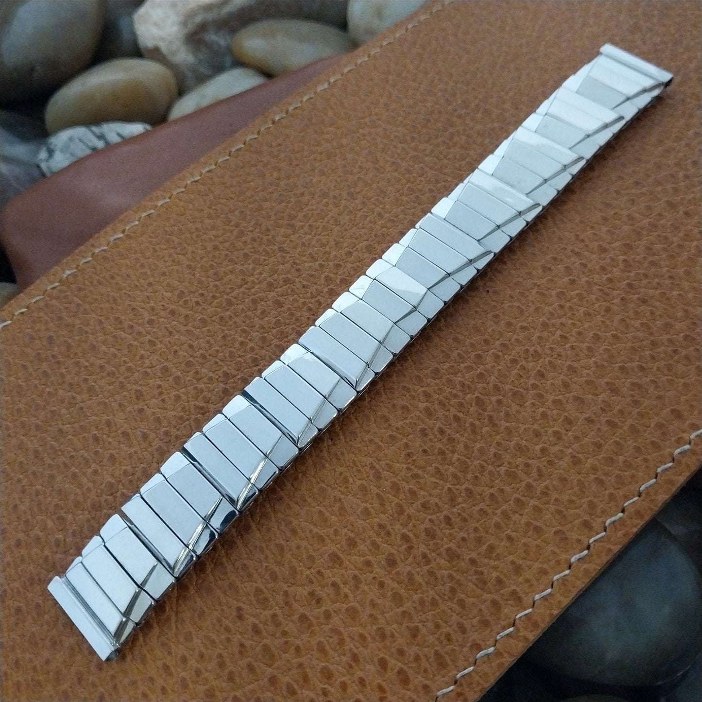 5/8" 1953 10K White Gold-Filled Flex-Let Expansion nos Unused Vintage Watch Band