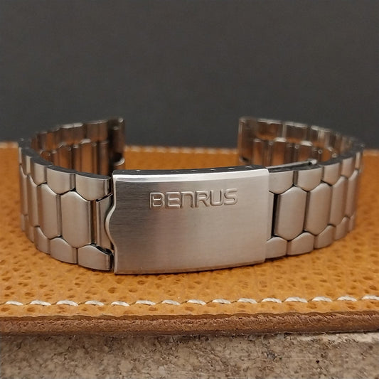 17.2mm 11/16" Benrus Stainless Steel Drema Unused nos 1970s Vintage Watch Band