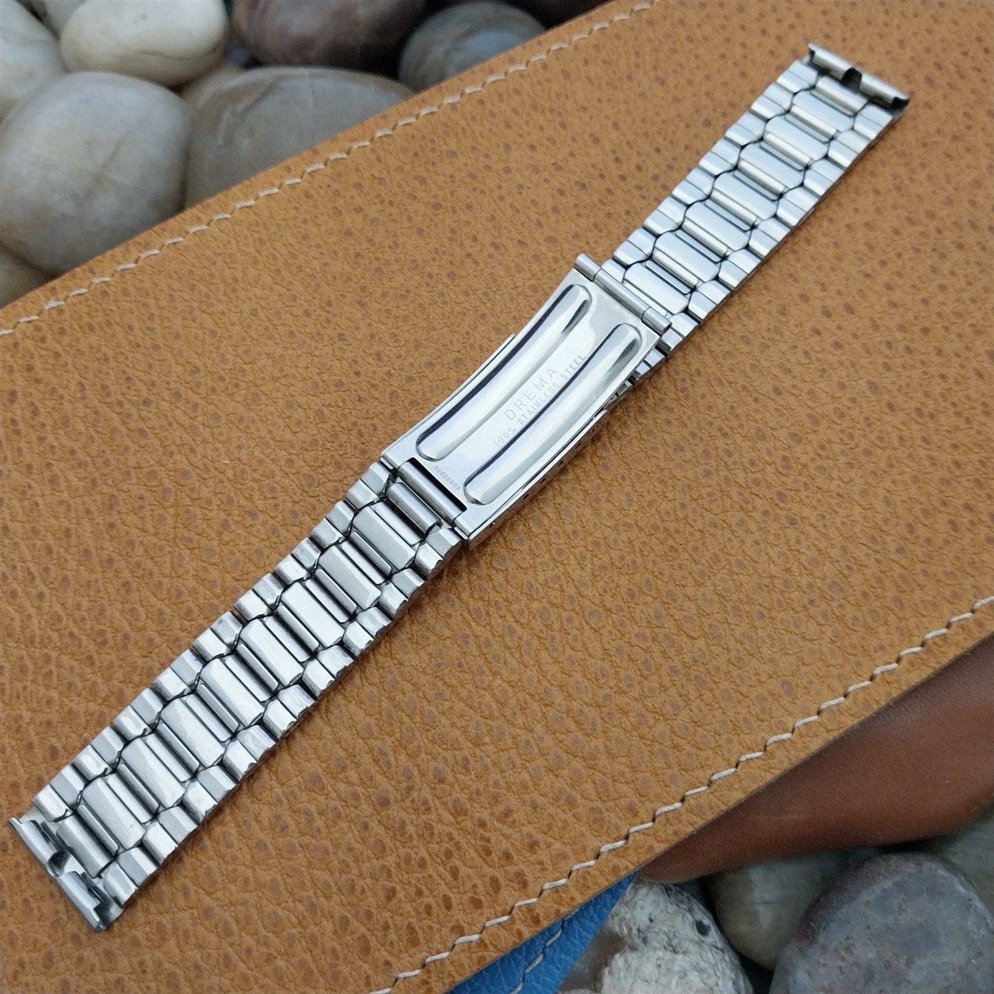 17.2mm 11/16" Benrus Stainless Steel Drema Unused nos 1970s Vintage Watch Band