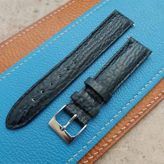 18mm Kreisler Black Shark Unused Vintage Watch Band & Stainless Buckle