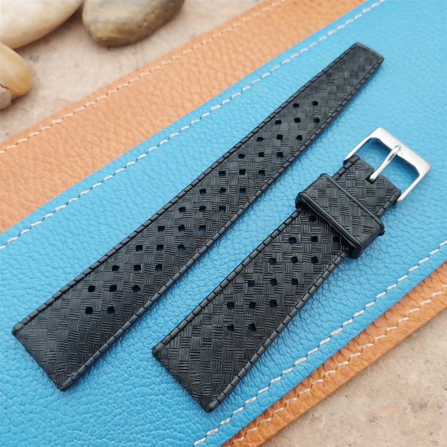 20mm Skindiver Perforated Tropical Classic Unused nos 1960s Vintage Watch Band