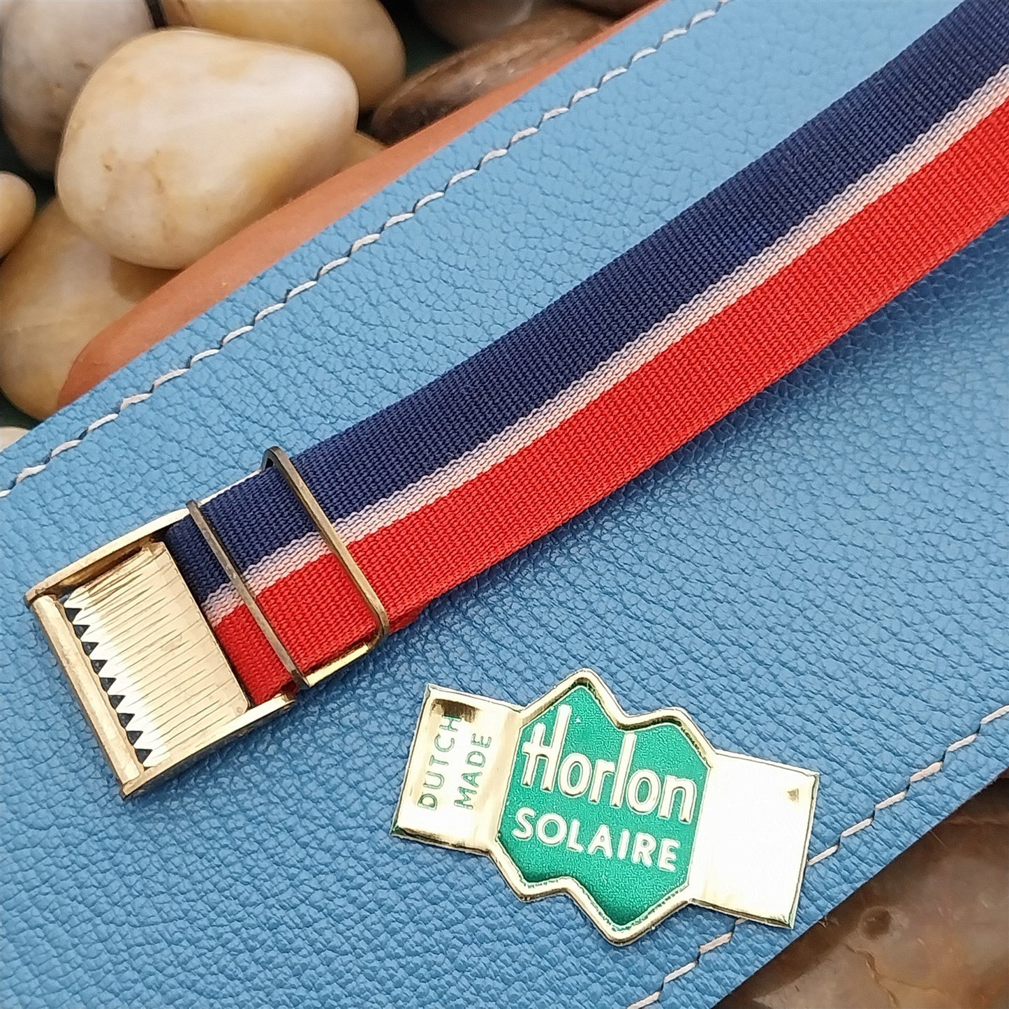 Vintage 18mm Striped Perlon 1960s Unused Classic Single Pass Unused Watch Strap