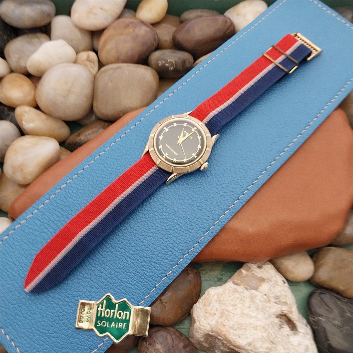 Vintage 18mm Striped Perlon 1960s Unused Classic Single Pass Unused Watch Strap