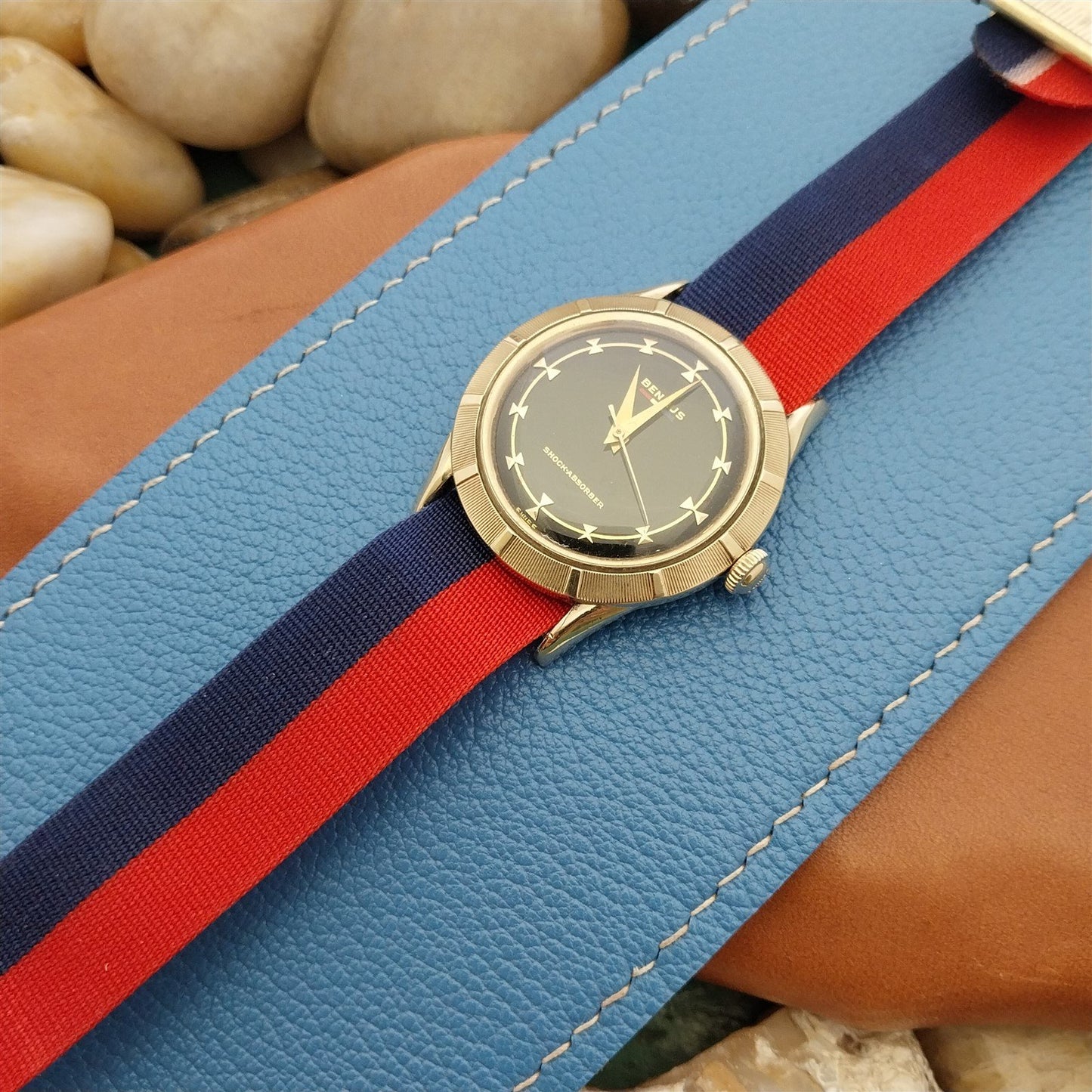 Vintage 18mm Striped Perlon 1960s Unused Classic Single Pass Unused Watch Strap