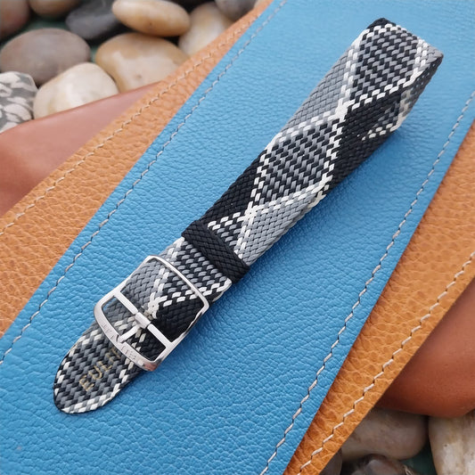 Vintage 18mm Braided Perlon Argyle Eulit Single Pass Unused 1960s Watch Strap