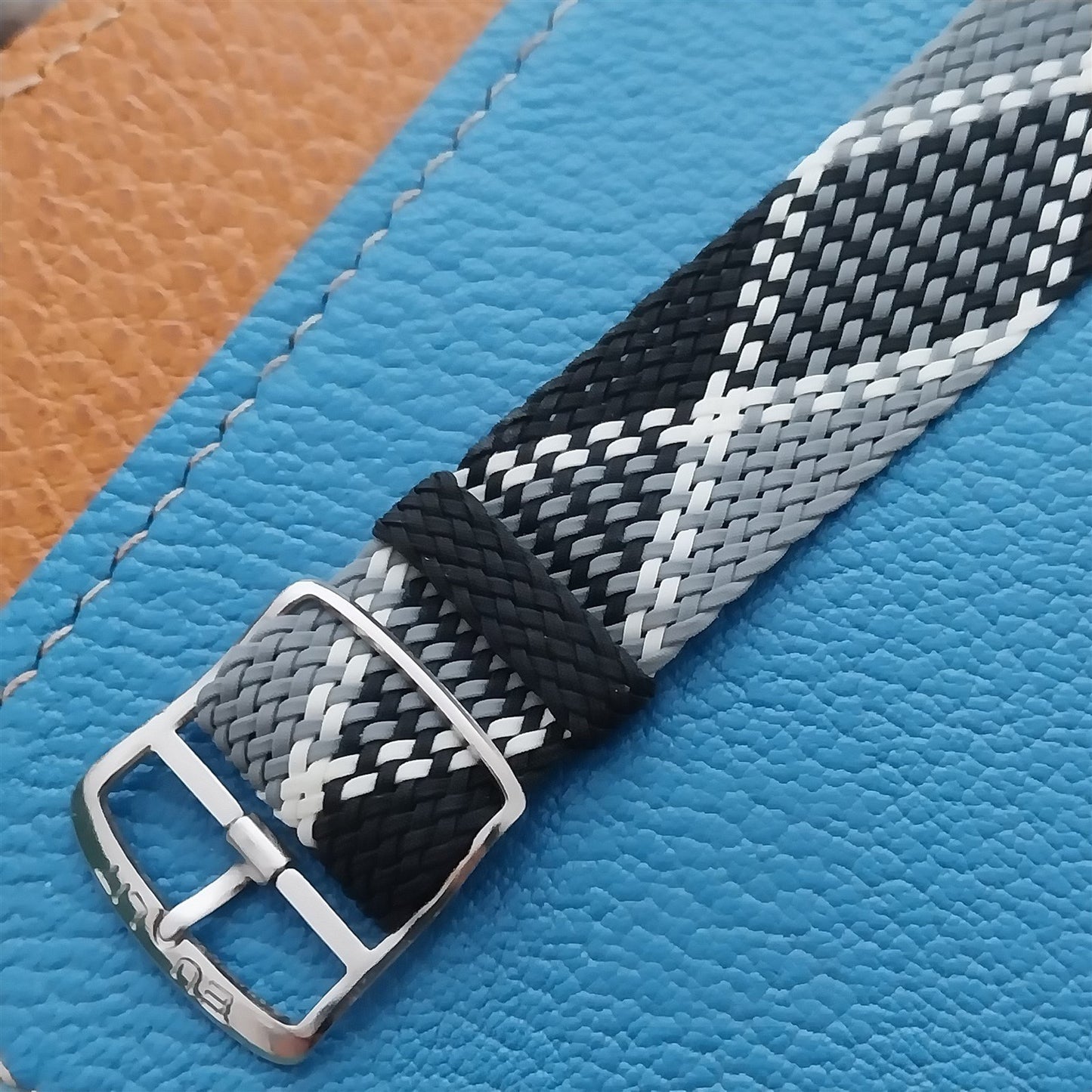 Vintage 18mm Braided Perlon Argyle Eulit Single Pass Unused 1960s Watch Strap