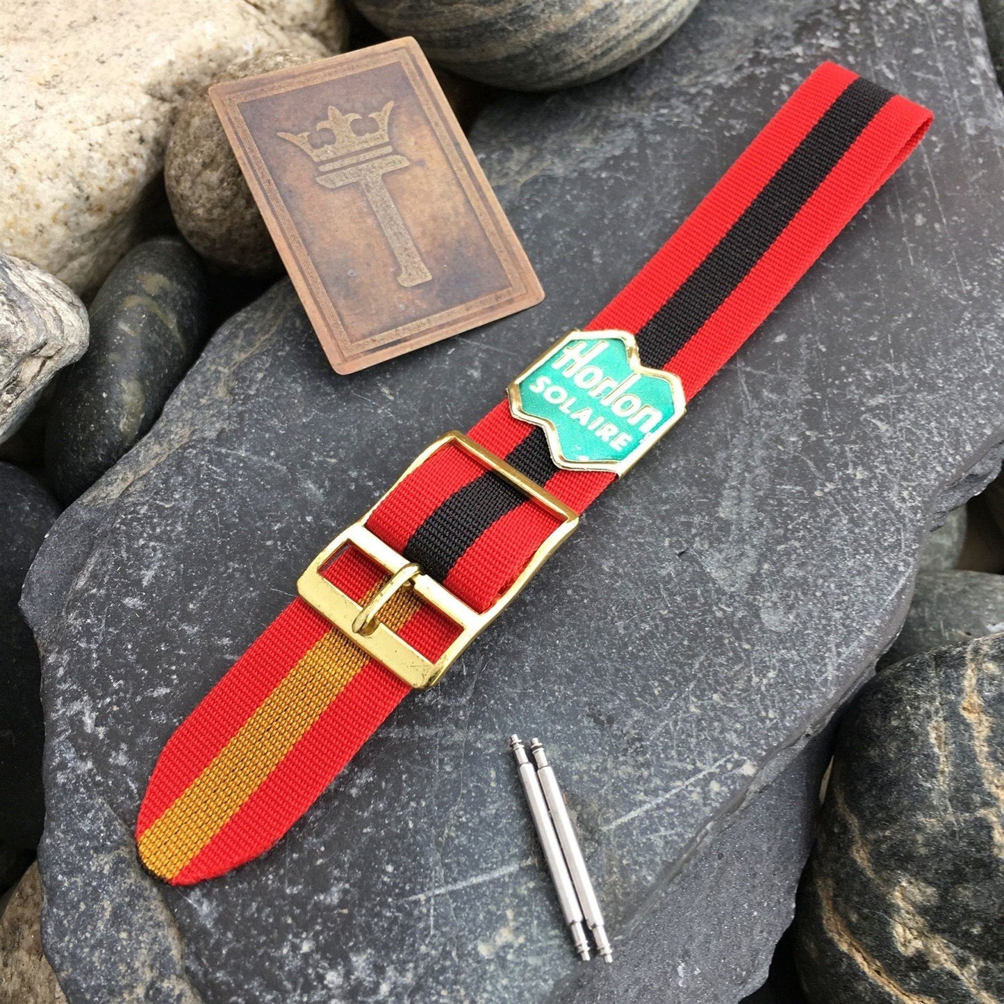 16mm 1960s Reversible Perlon Vintage Watch Band Regimental Dive Watch Strap