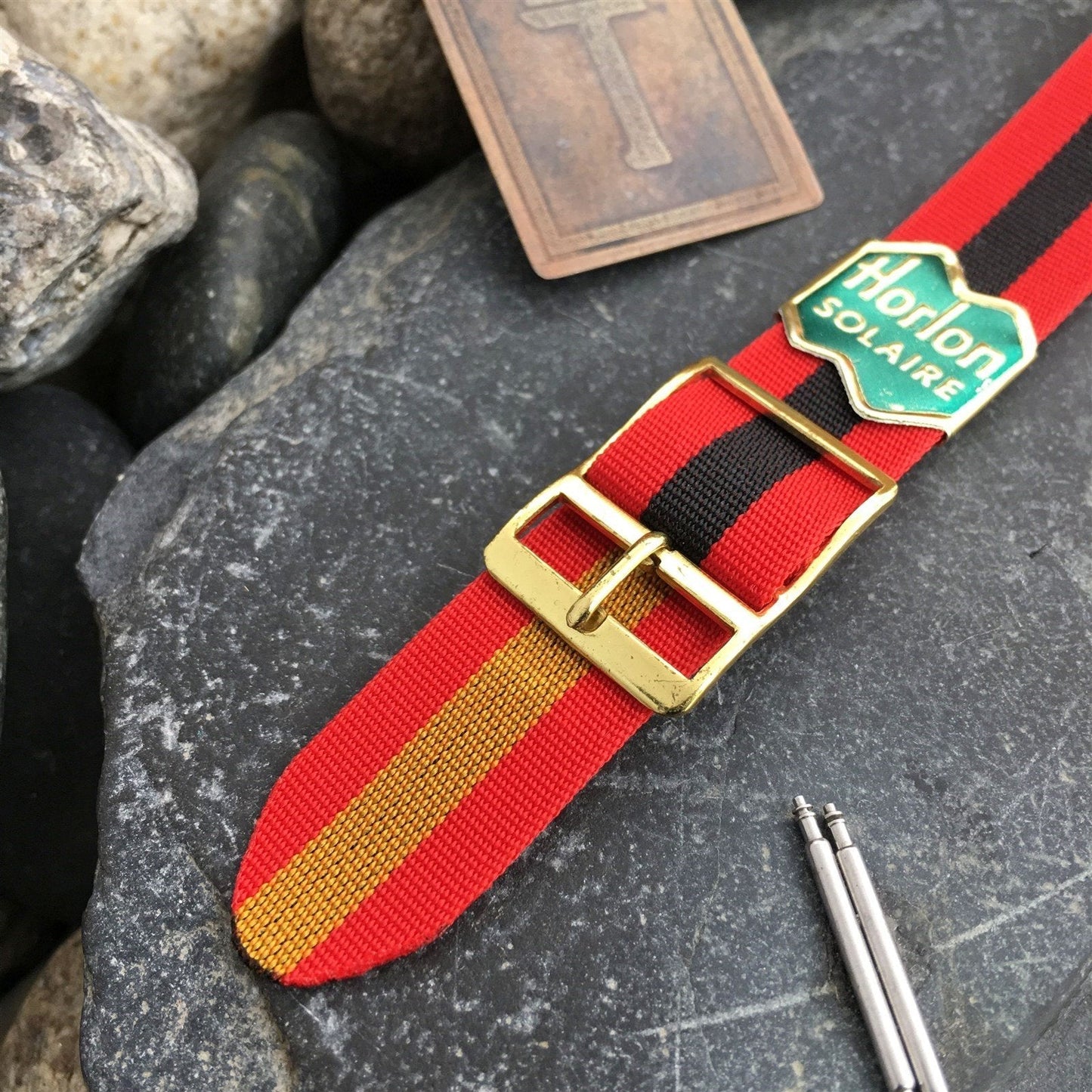 16mm 1960s Reversible Perlon Vintage Watch Band Regimental Dive Watch Strap