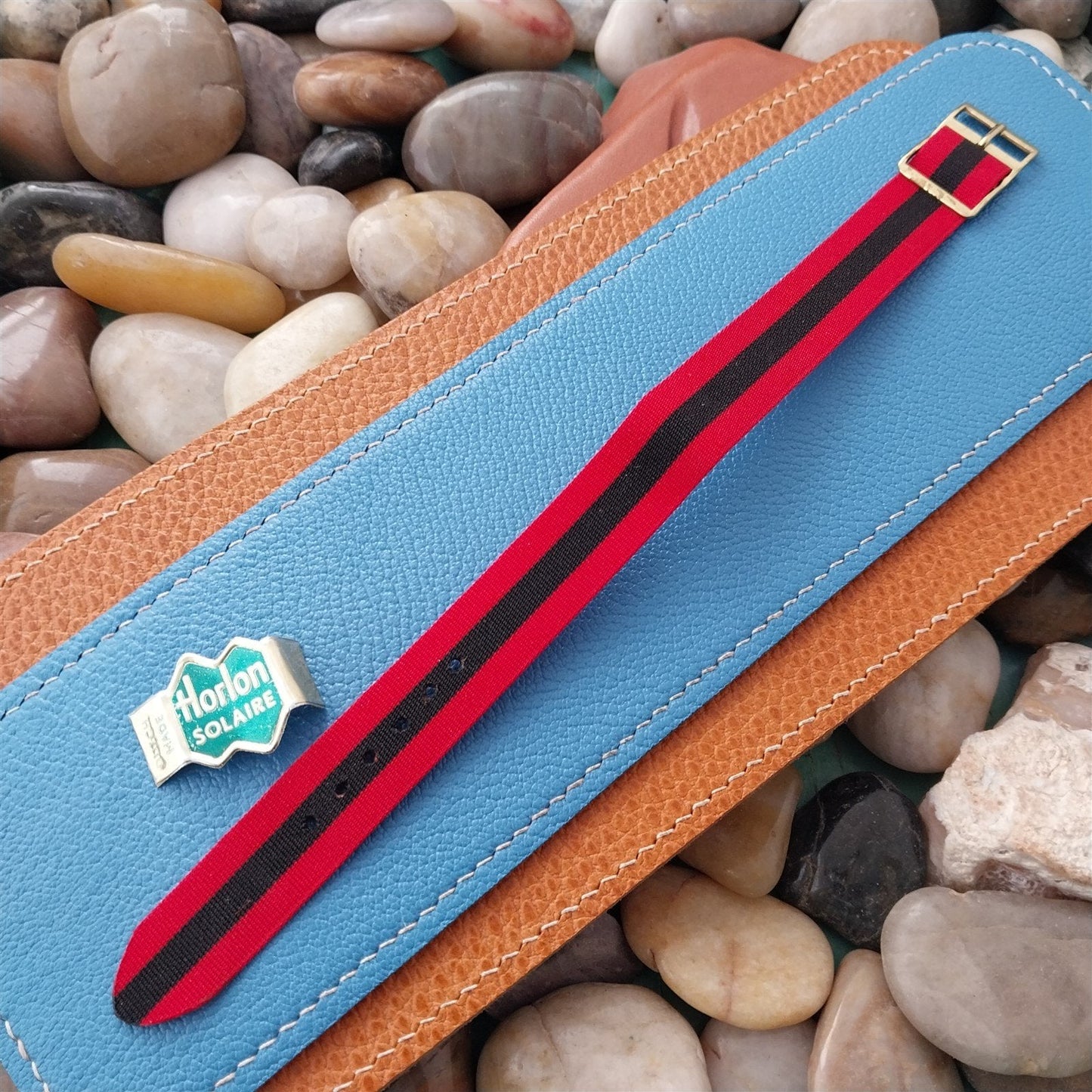 16mm 1960s Reversible Perlon Vintage Watch Band Regimental Dive Watch Strap