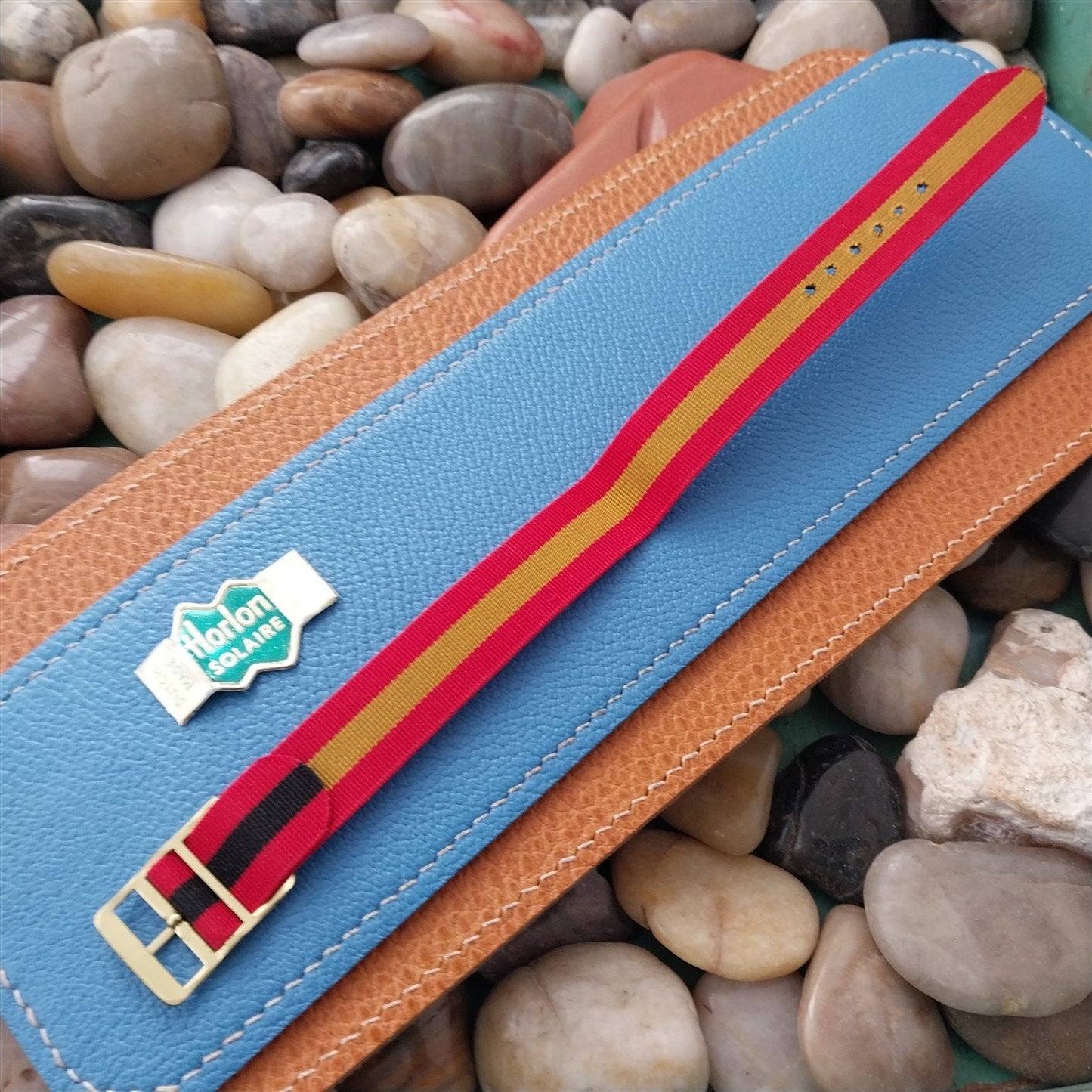 16mm 1960s Reversible Perlon Vintage Watch Band Regimental Dive Watch Strap