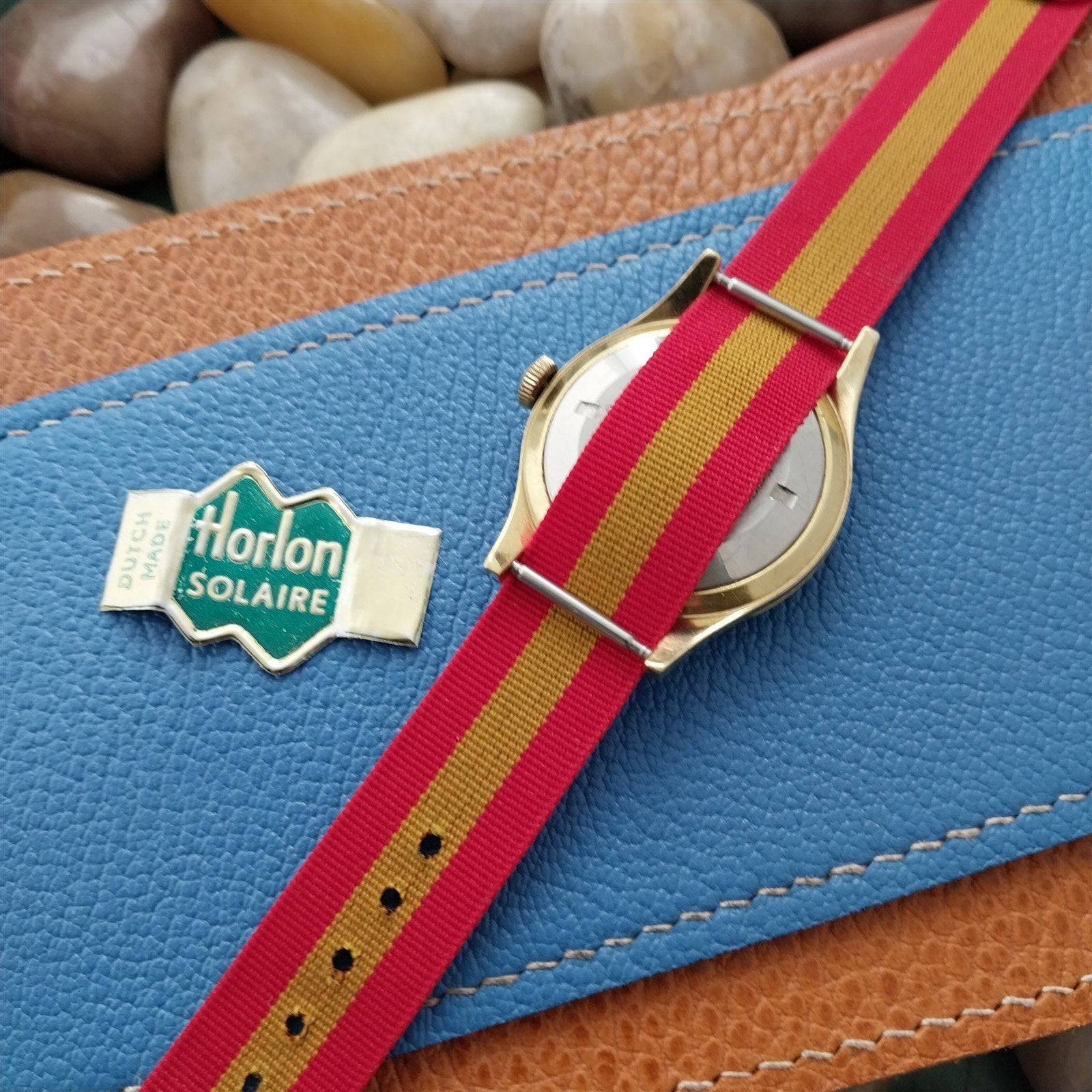 16mm 1960s Reversible Perlon Vintage Watch Band Regimental Dive Watch Strap