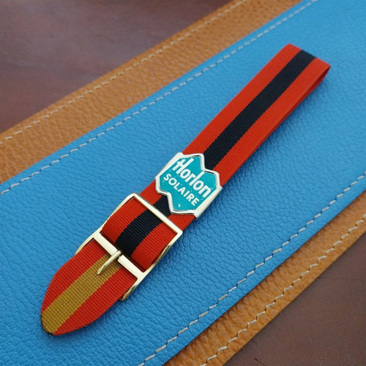 18mm Striped Perlon Reversible Classic Single Pass NOS 1960s Vintage Watch Strap