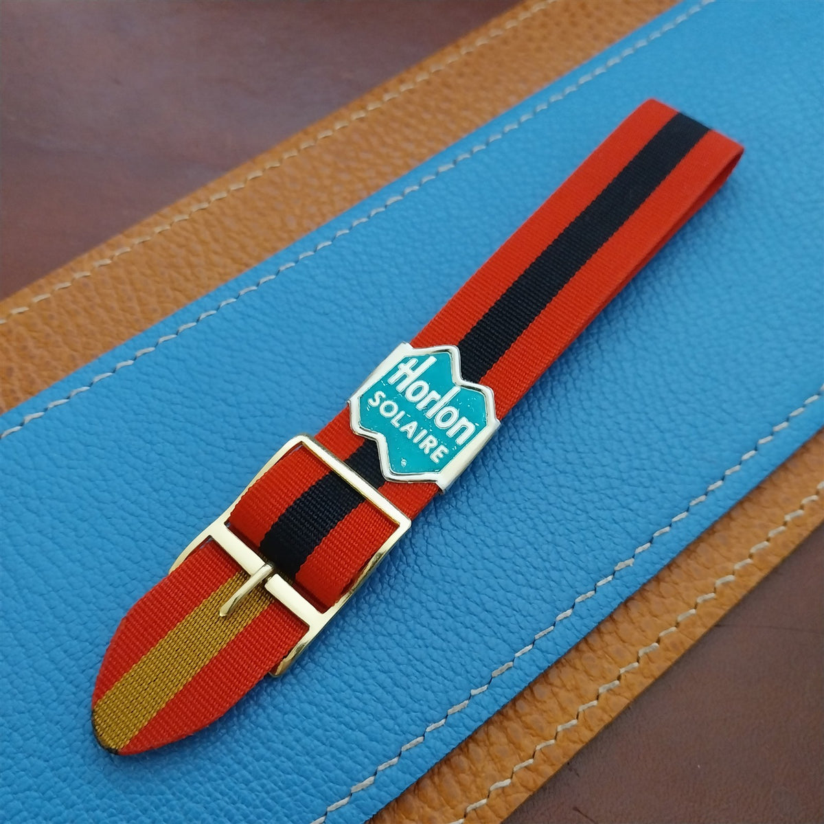 18mm Striped Perlon Reversible Classic Single Pass NOS 1960s Vintage Watch Strap