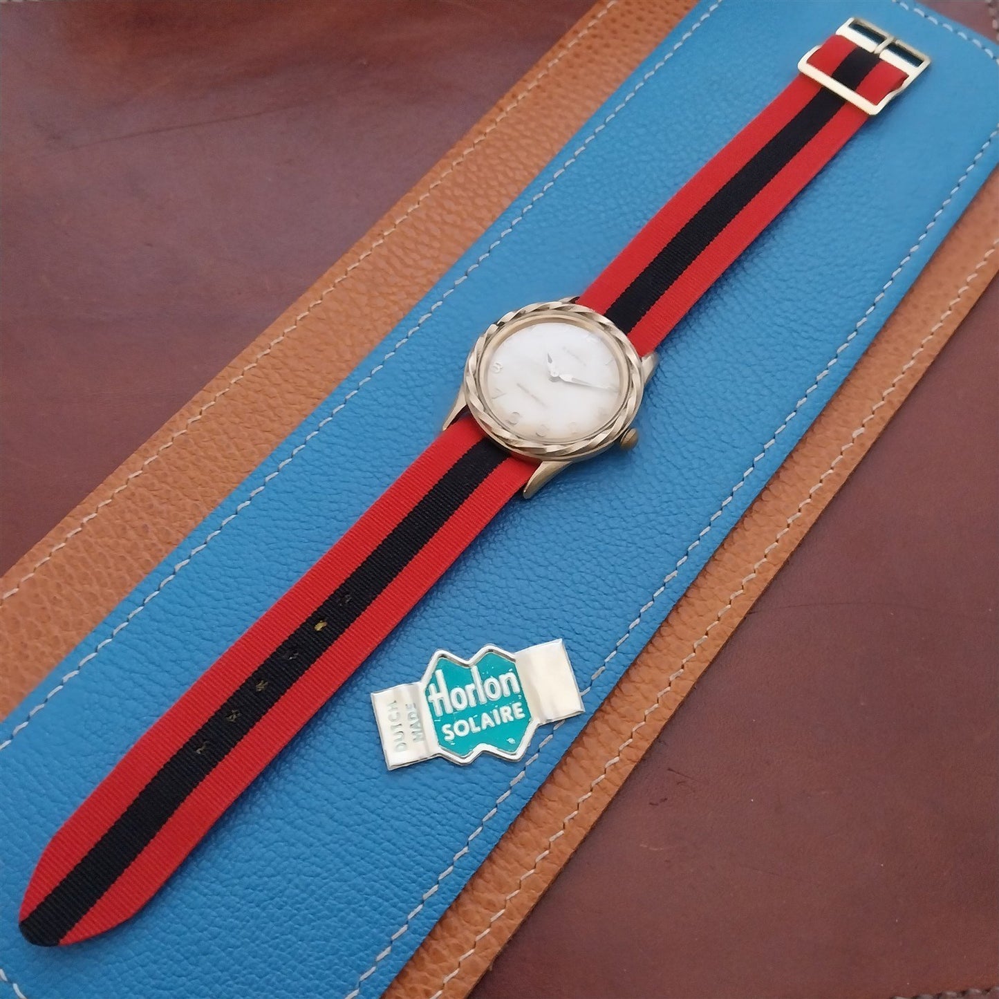 18mm Striped Perlon Reversible Classic Single Pass NOS 1960s Vintage Watch Strap