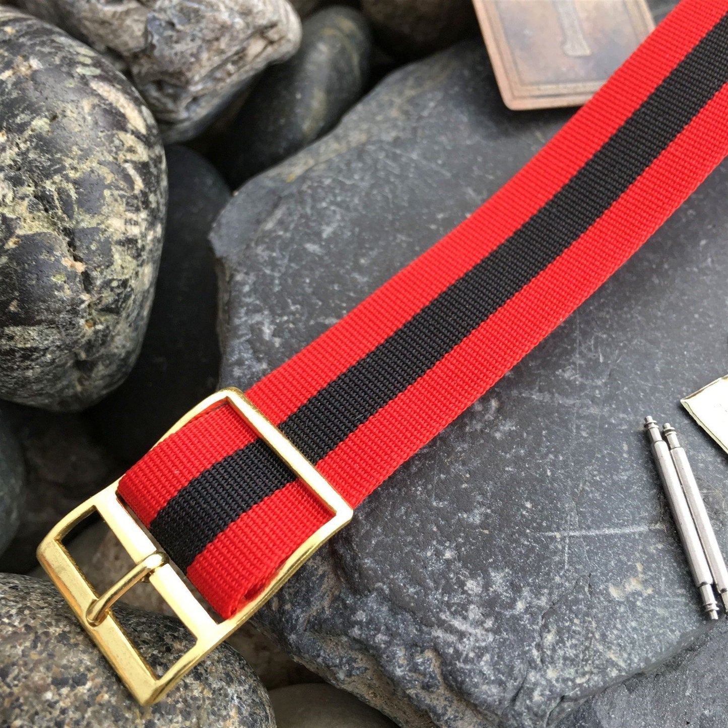 18mm Perlon Reversible Military Regimental nos 1960s Vintage Watch Band