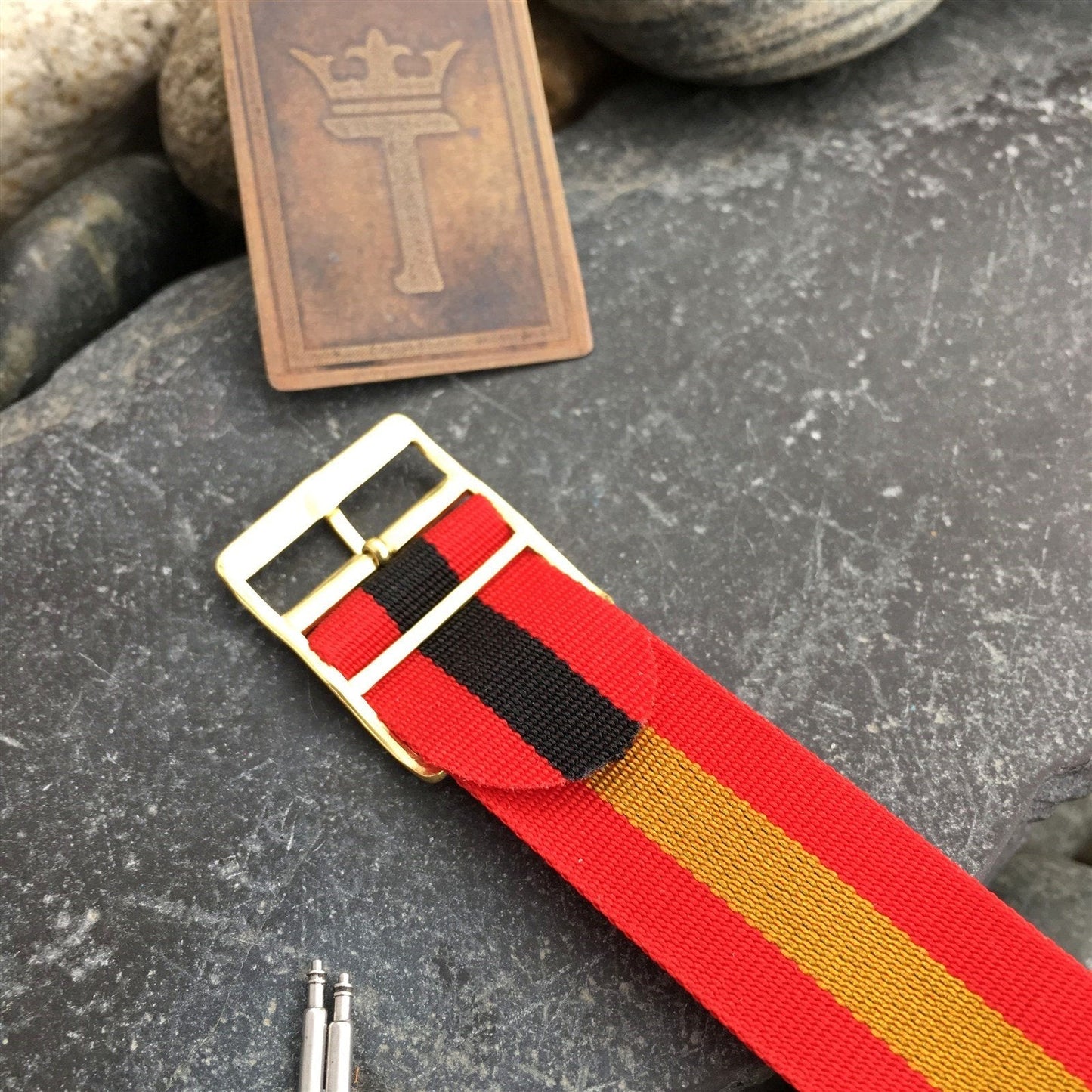 18mm Perlon Reversible Military Regimental nos 1960s Vintage Watch Band